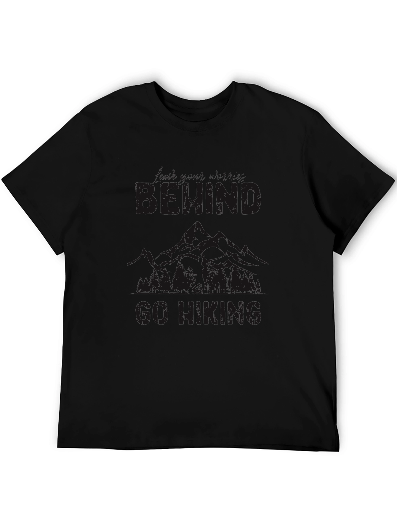 Mens Black Hiking Graphic Tee