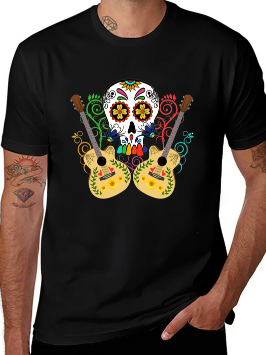 Sugar Skull Guitar Graphic T-Shirt