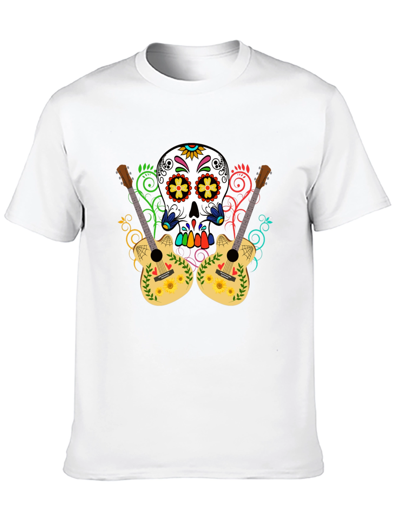 Sugar Skull Guitar Graphic T-Shirt