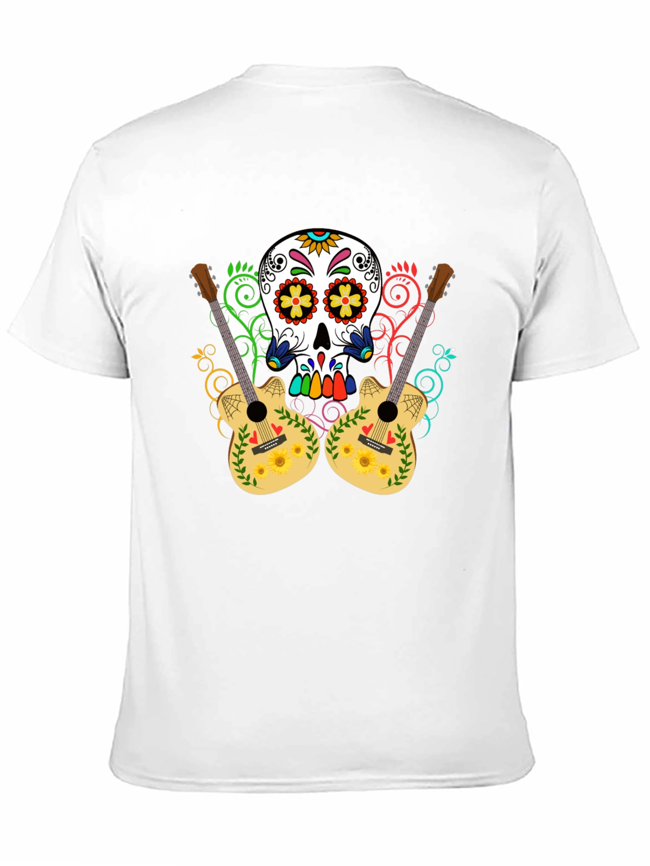 Sugar Skull Guitar Graphic T-Shirt