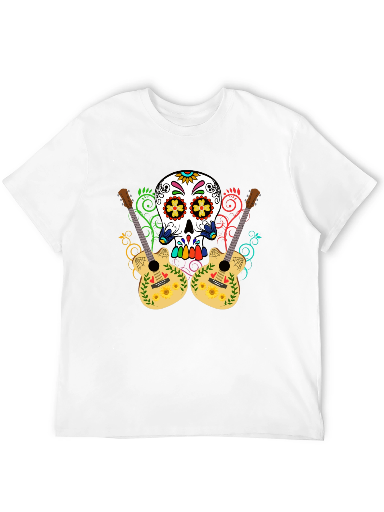 Sugar Skull Guitar Graphic T-Shirt
