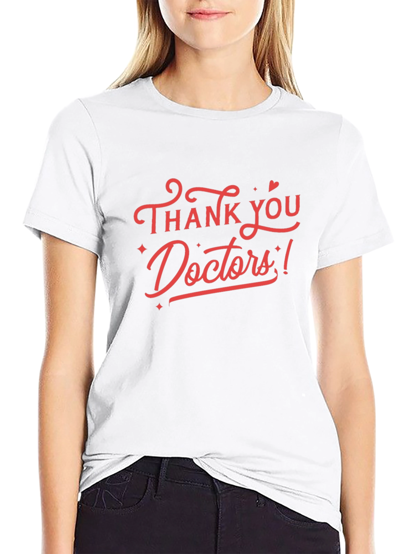 Thank You Doctors Black Tee