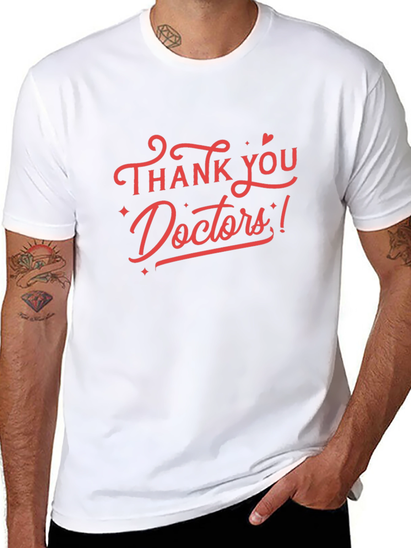 Thank You Doctors Black Tee