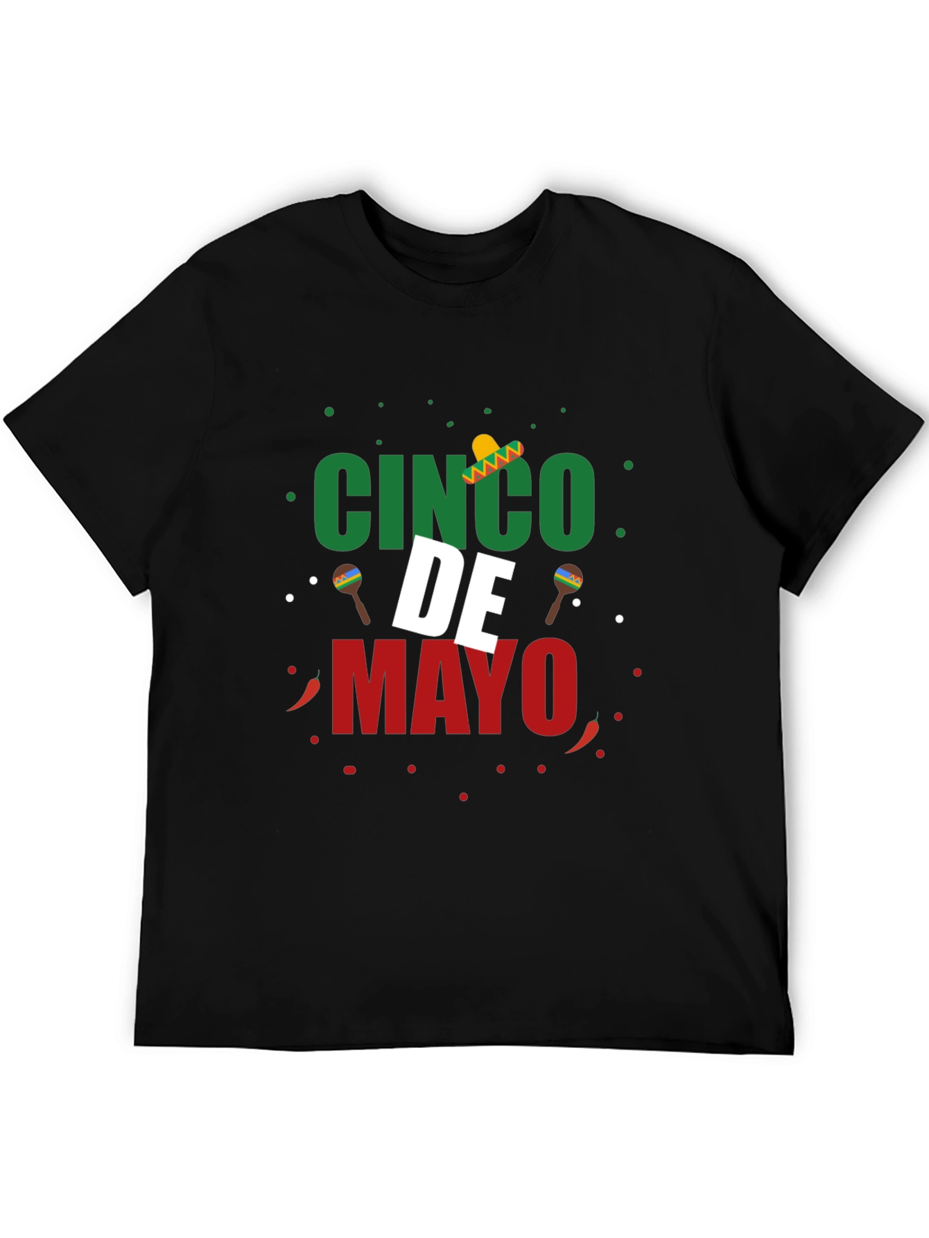 Cinco de Mayo T-Shirt - Black Crew Neck Tee