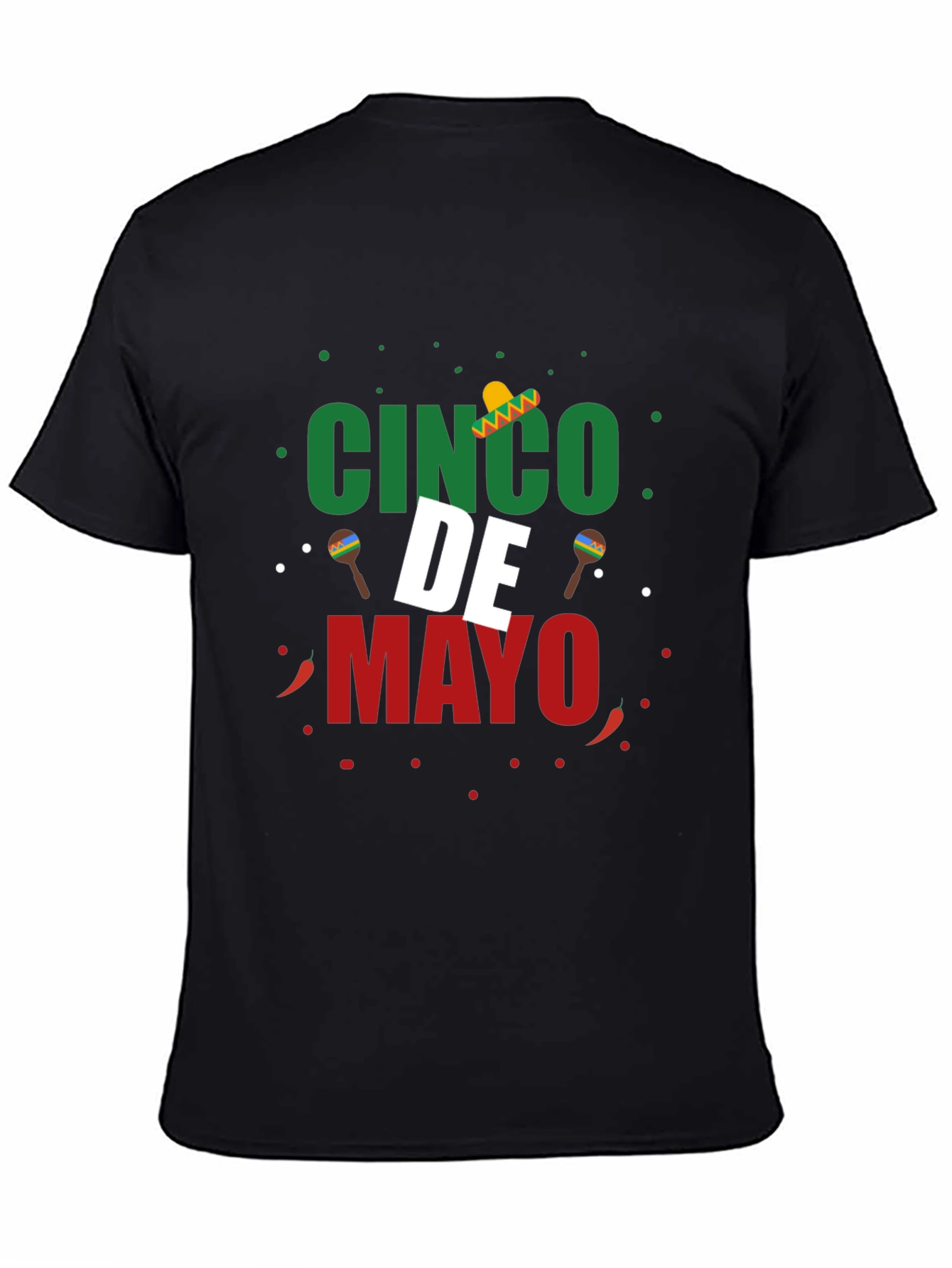 Cinco de Mayo T-Shirt - Black Crew Neck Tee