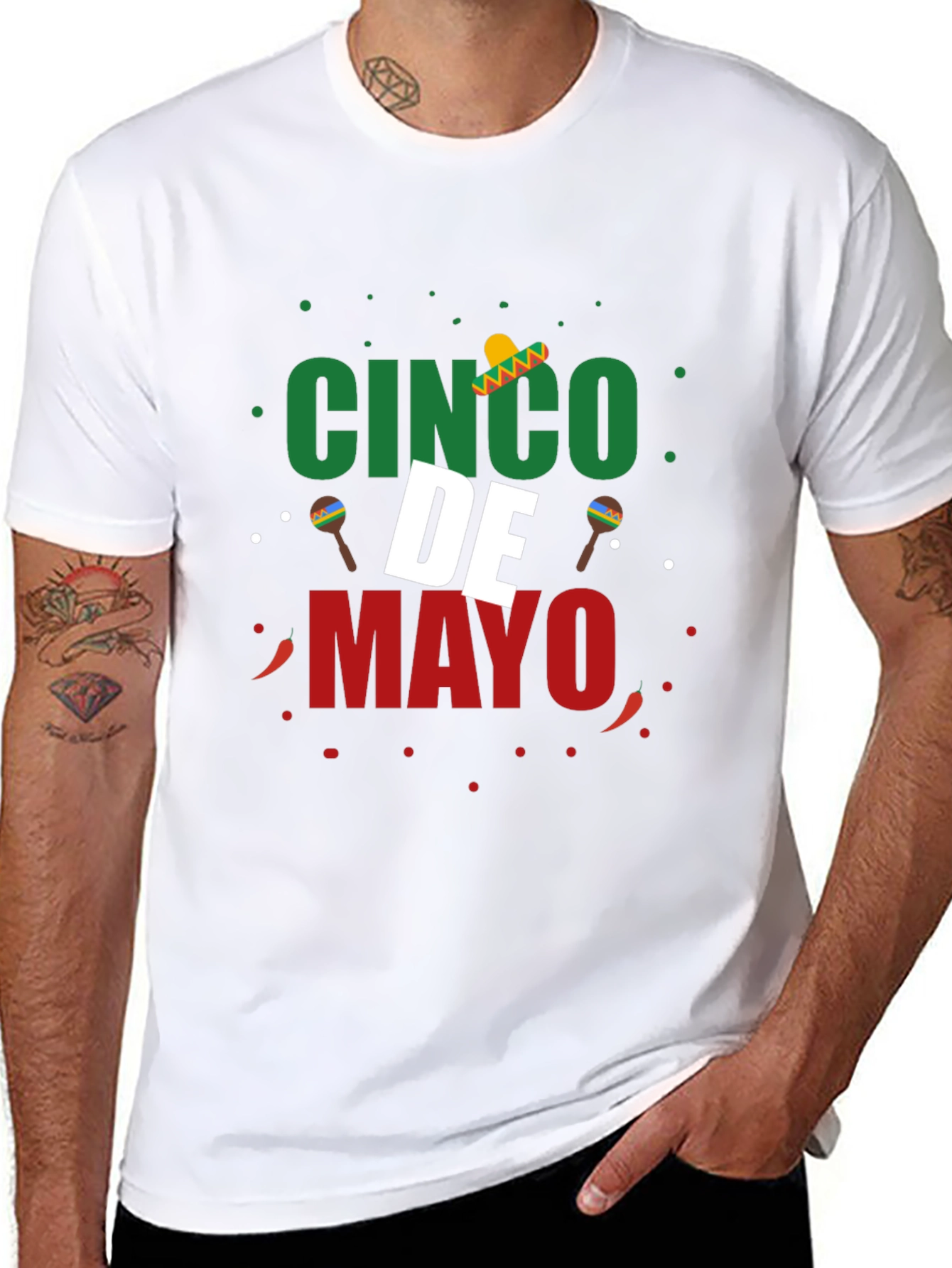 Cinco de Mayo T-Shirt - Black Crew Neck Tee