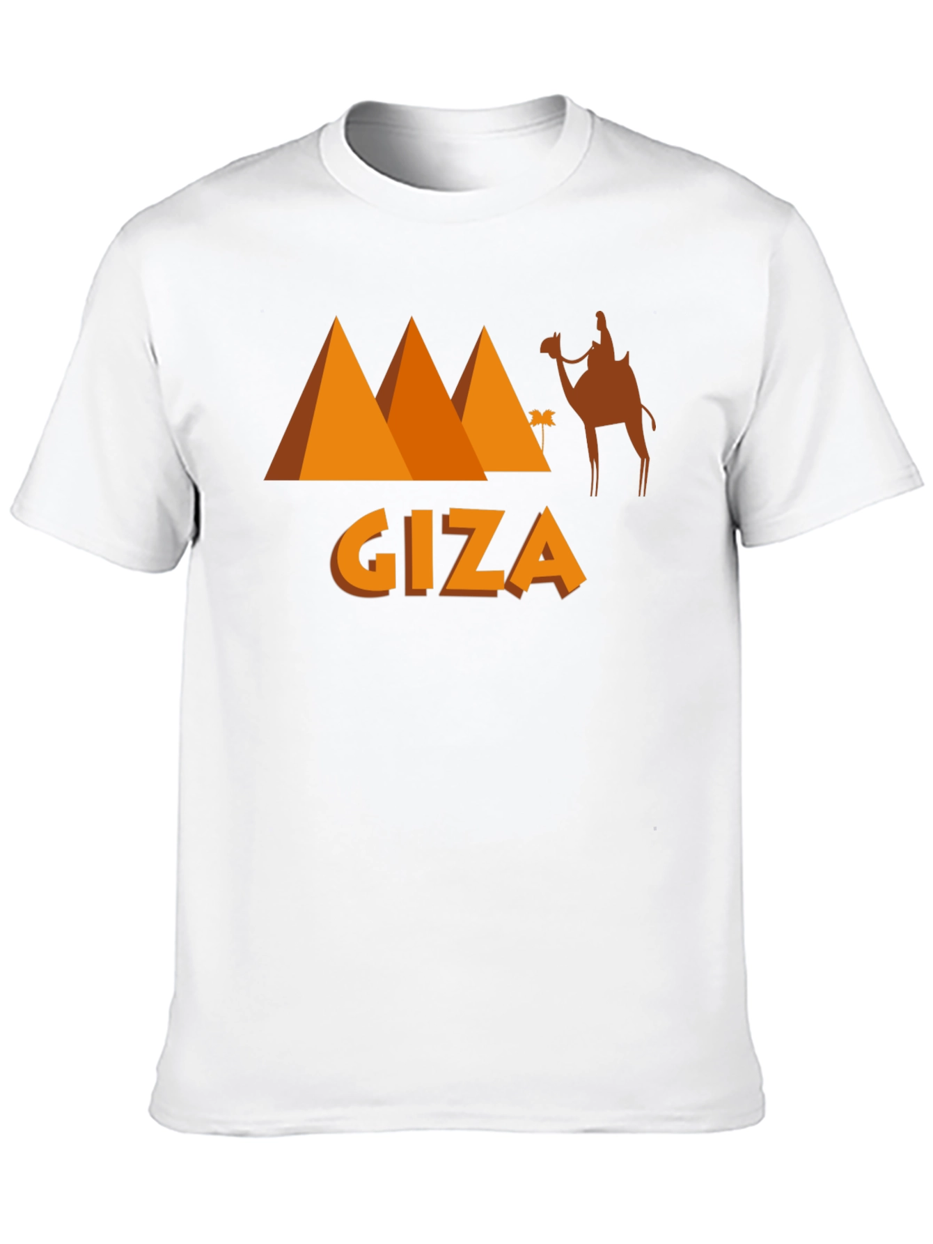 Giza Egypt Black T-Shirt Camel Pyramids Graphic Tee