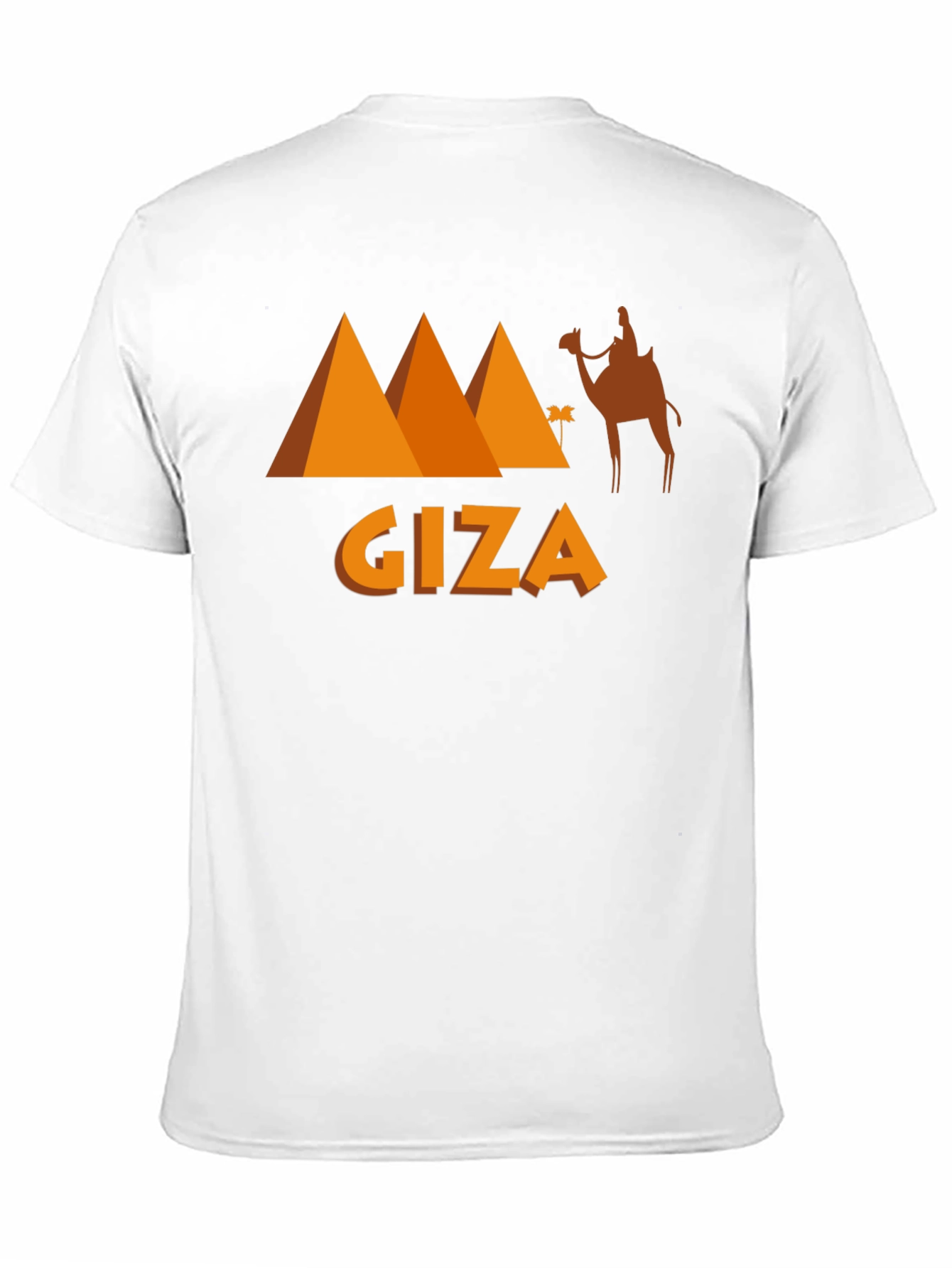 Giza Egypt Black T-Shirt Camel Pyramids Graphic Tee
