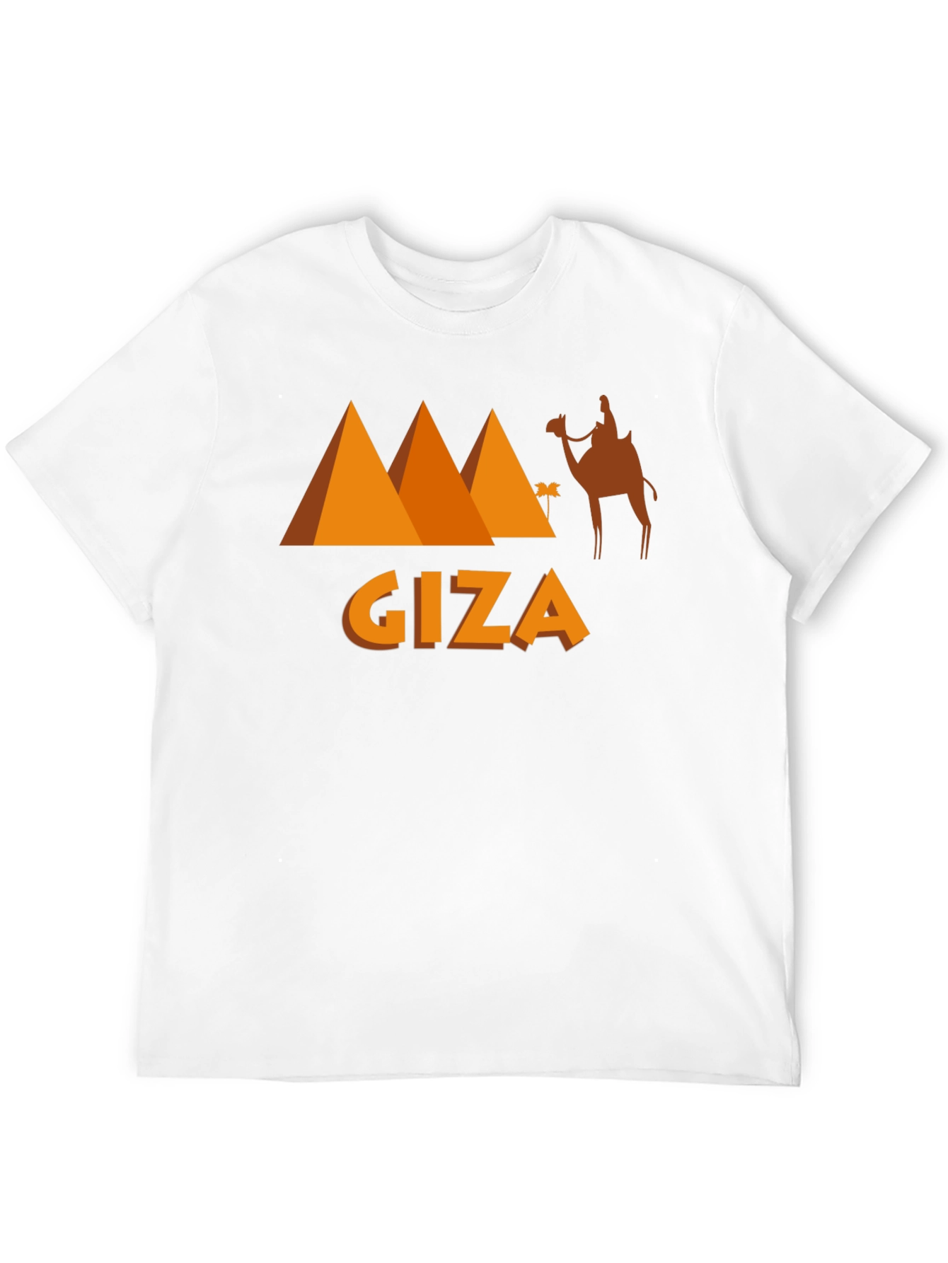 Giza Egypt Black T-Shirt Camel Pyramids Graphic Tee