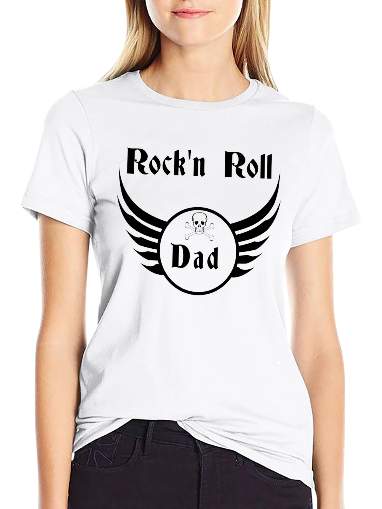 Rockn Roll Dad Black Graphic Tee