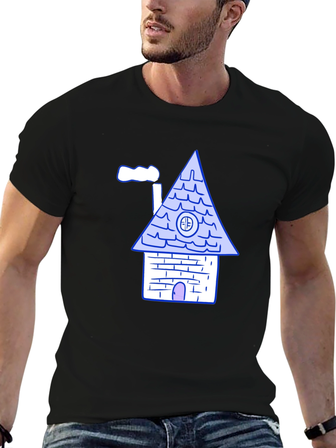 Cartoon House Graphic T-Shirt