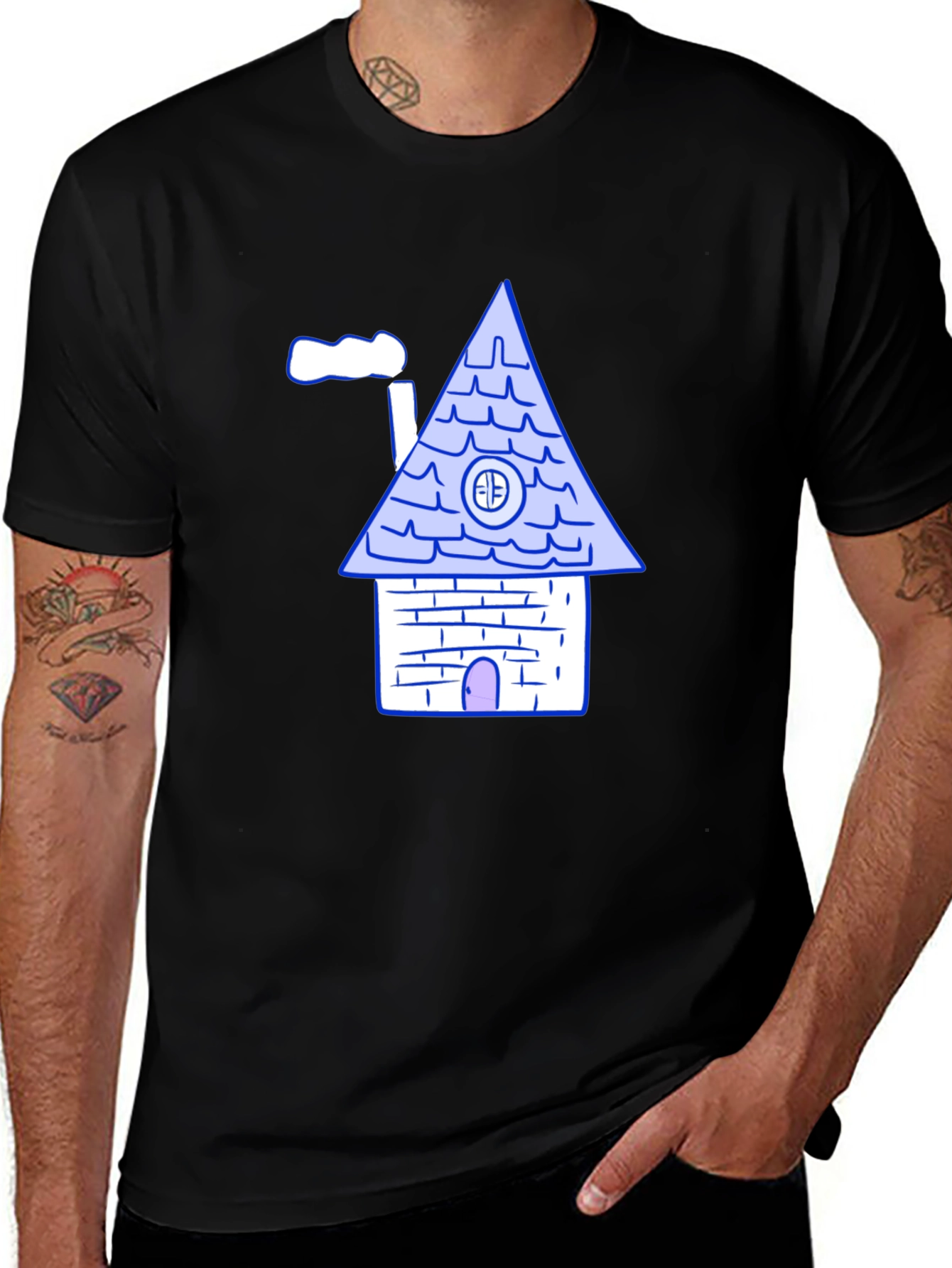 Cartoon House Graphic T-Shirt