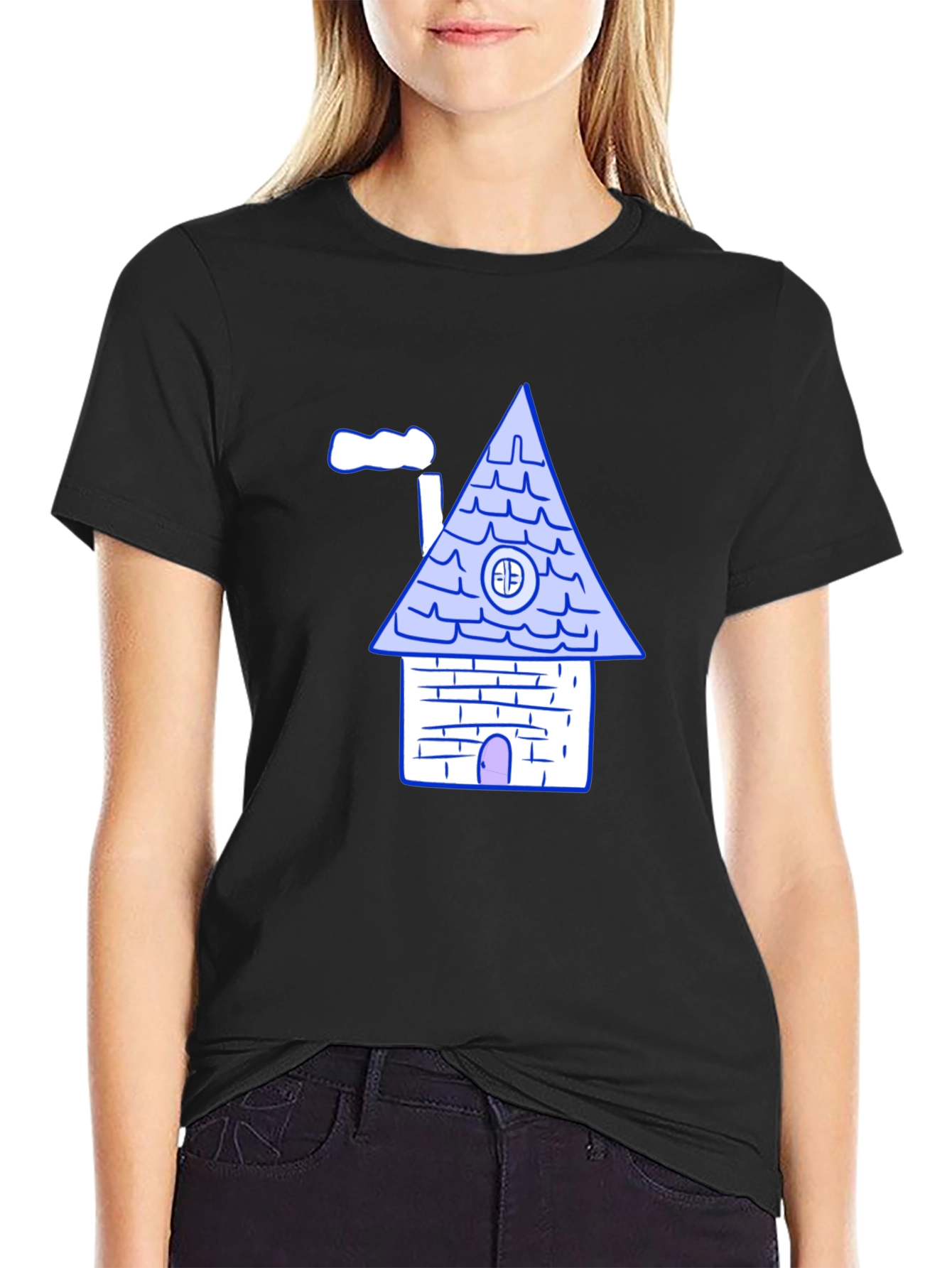Cartoon House Graphic T-Shirt