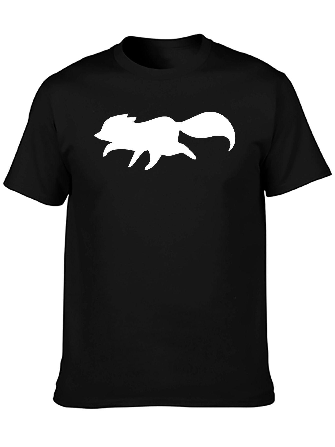White Fox Graphic Black T-Shirt
