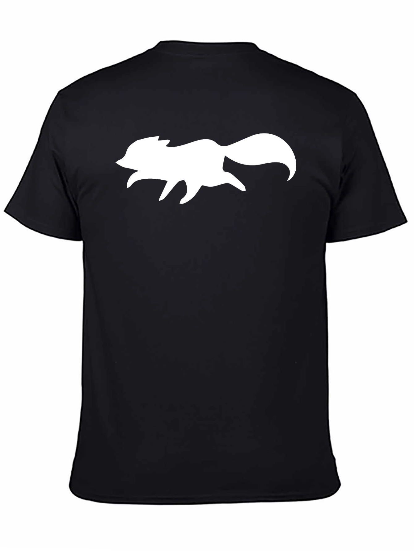 White Fox Graphic Black T-Shirt