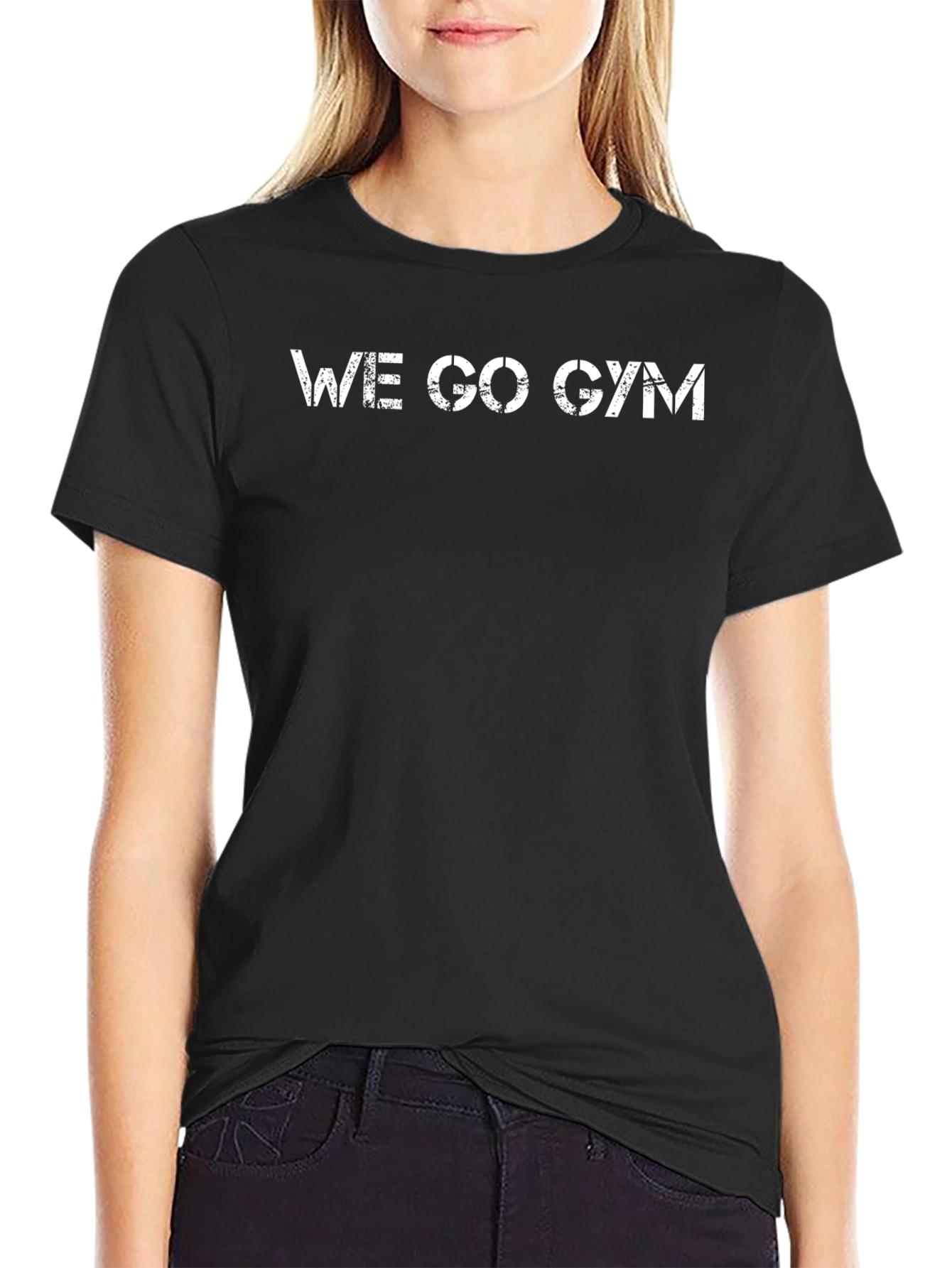 We Go Gym Black Graphic Tee