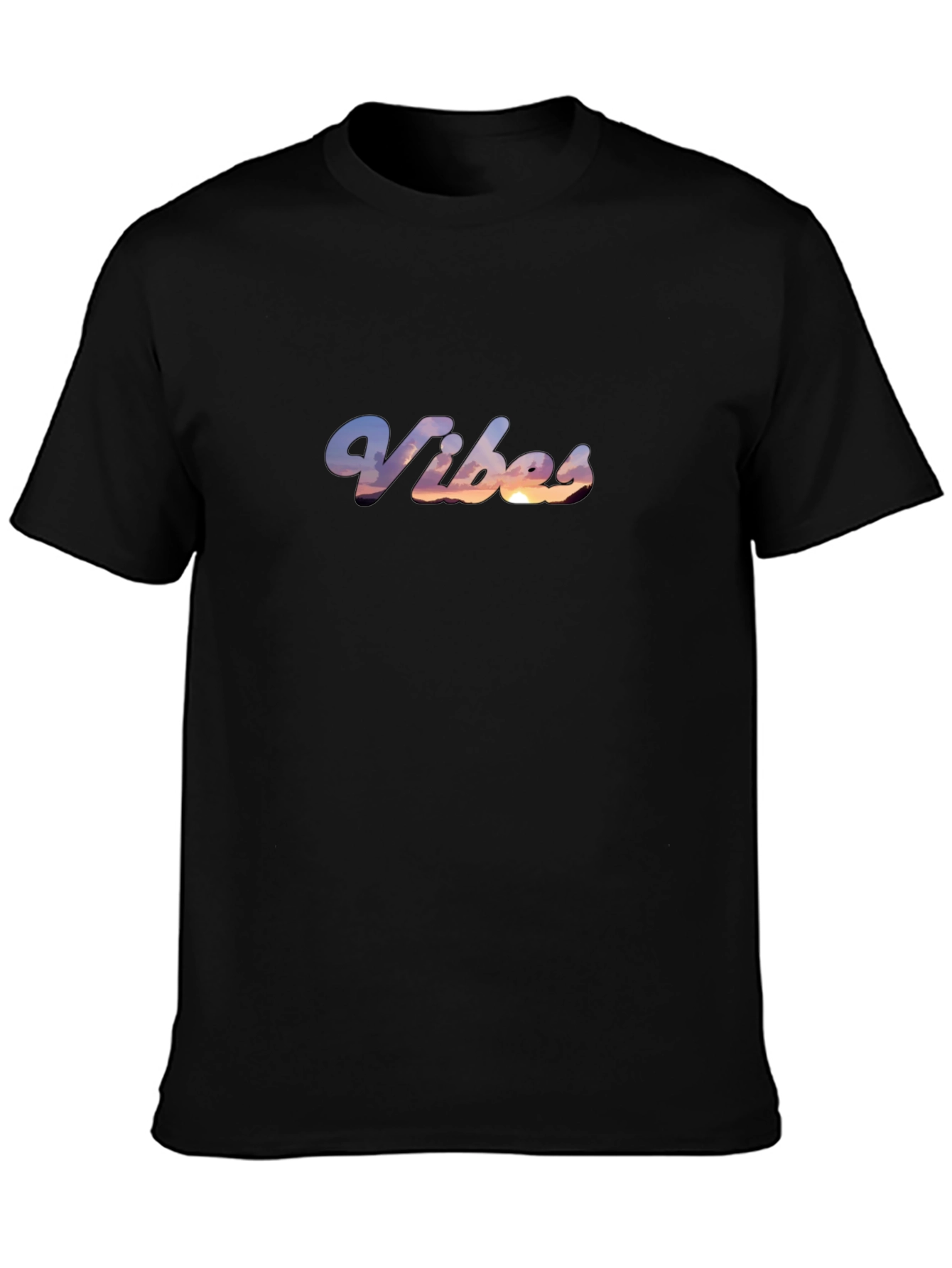Vibes Sunset Graphic Black T-Shirt