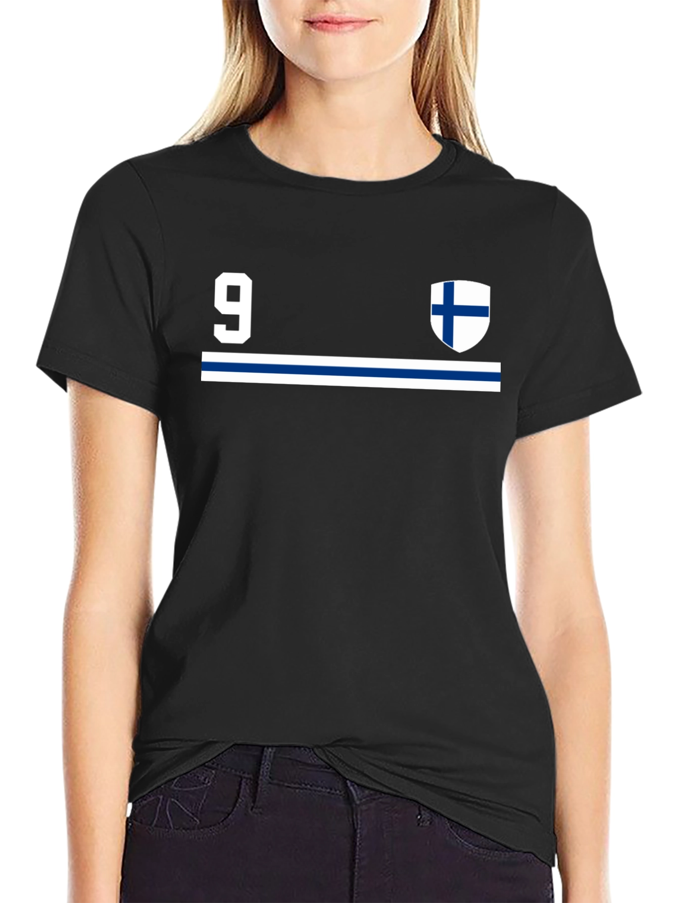 Finland #9 Jersey Style Black T-Shirt