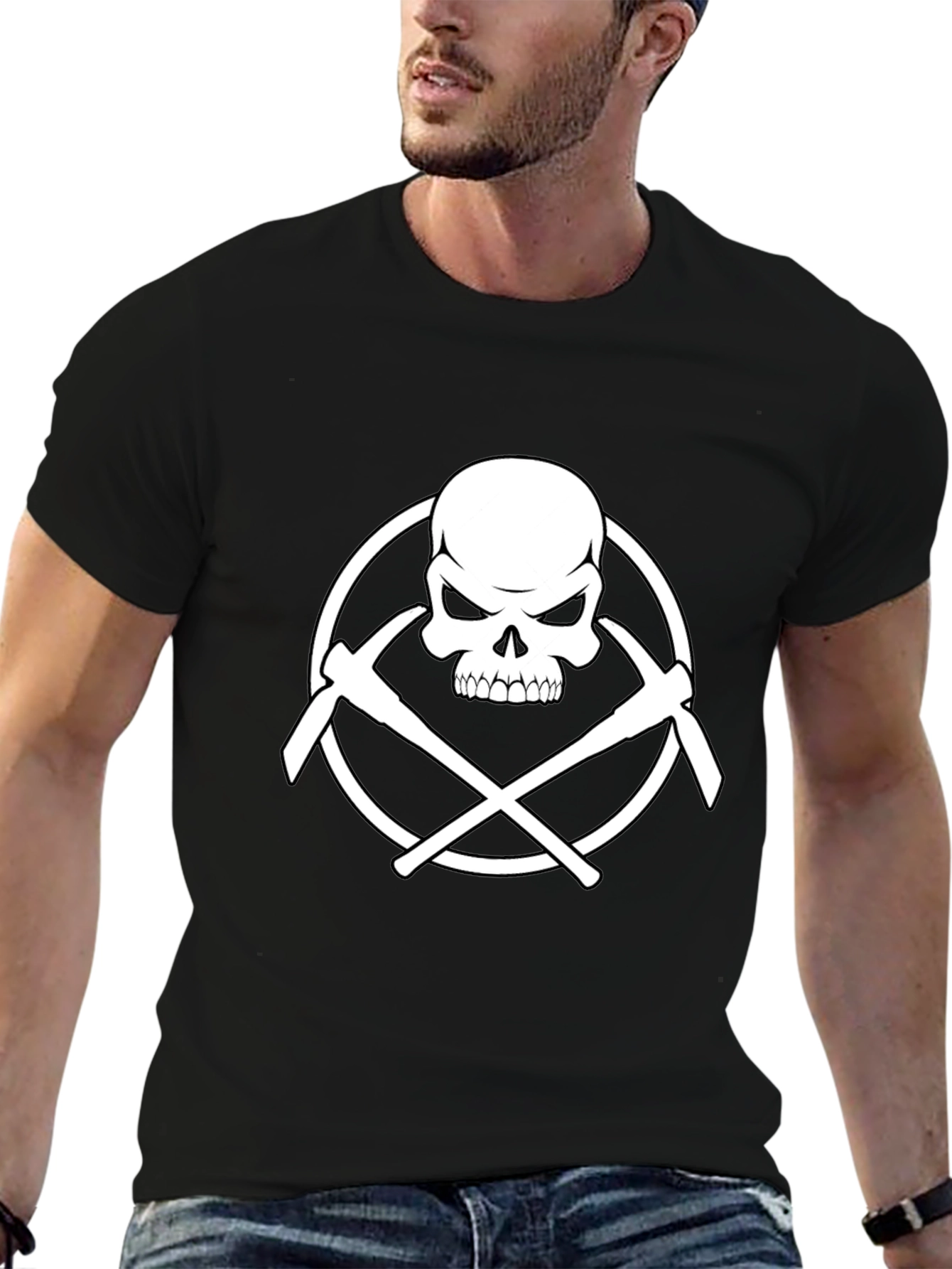 Skull & Pickaxes Graphic Tee - Black