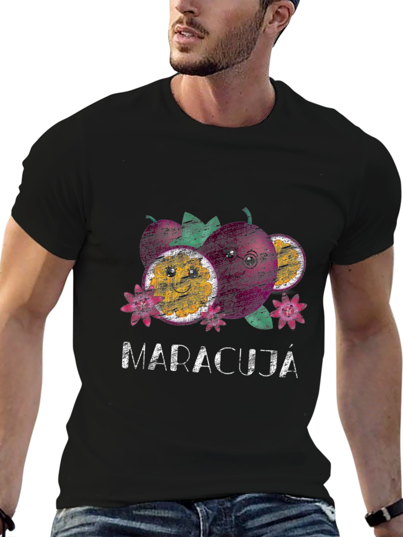 Maracujá Graphic Tee - Black Casual T-Shirt