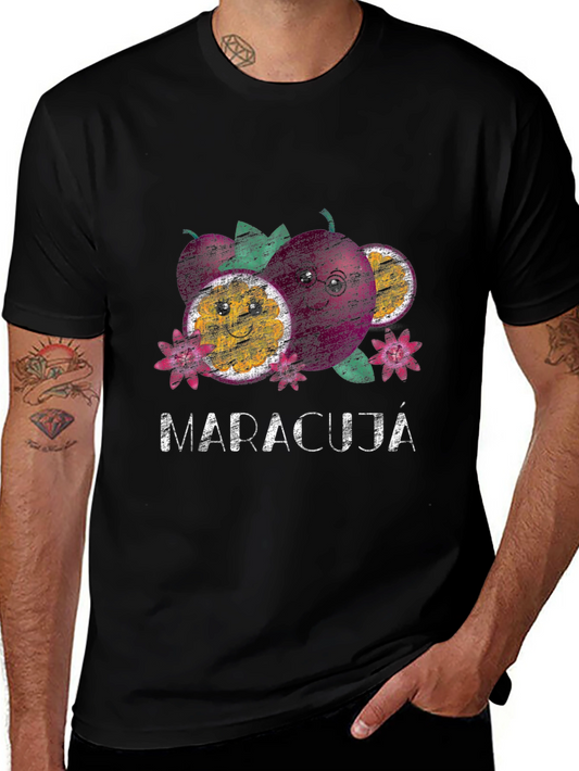Maracujá Graphic Tee - Black Casual T-Shirt