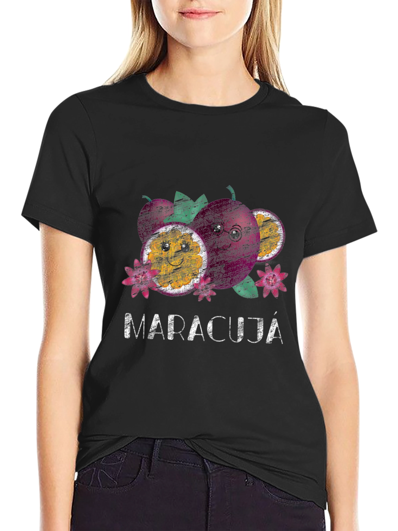 Maracujá Graphic Tee - Black Casual T-Shirt