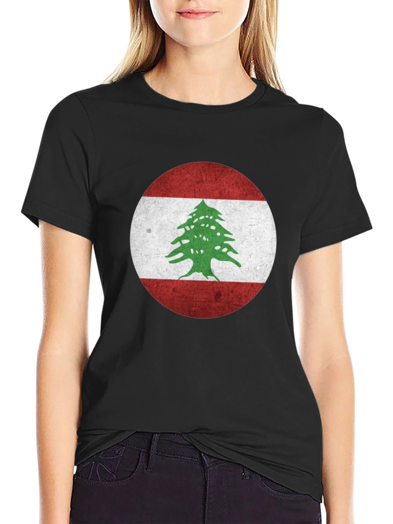 Lebanon Flag T-Shirt - Distressed Design