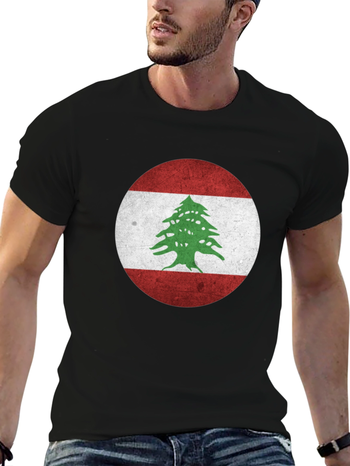 Lebanon Flag T-Shirt - Distressed Design