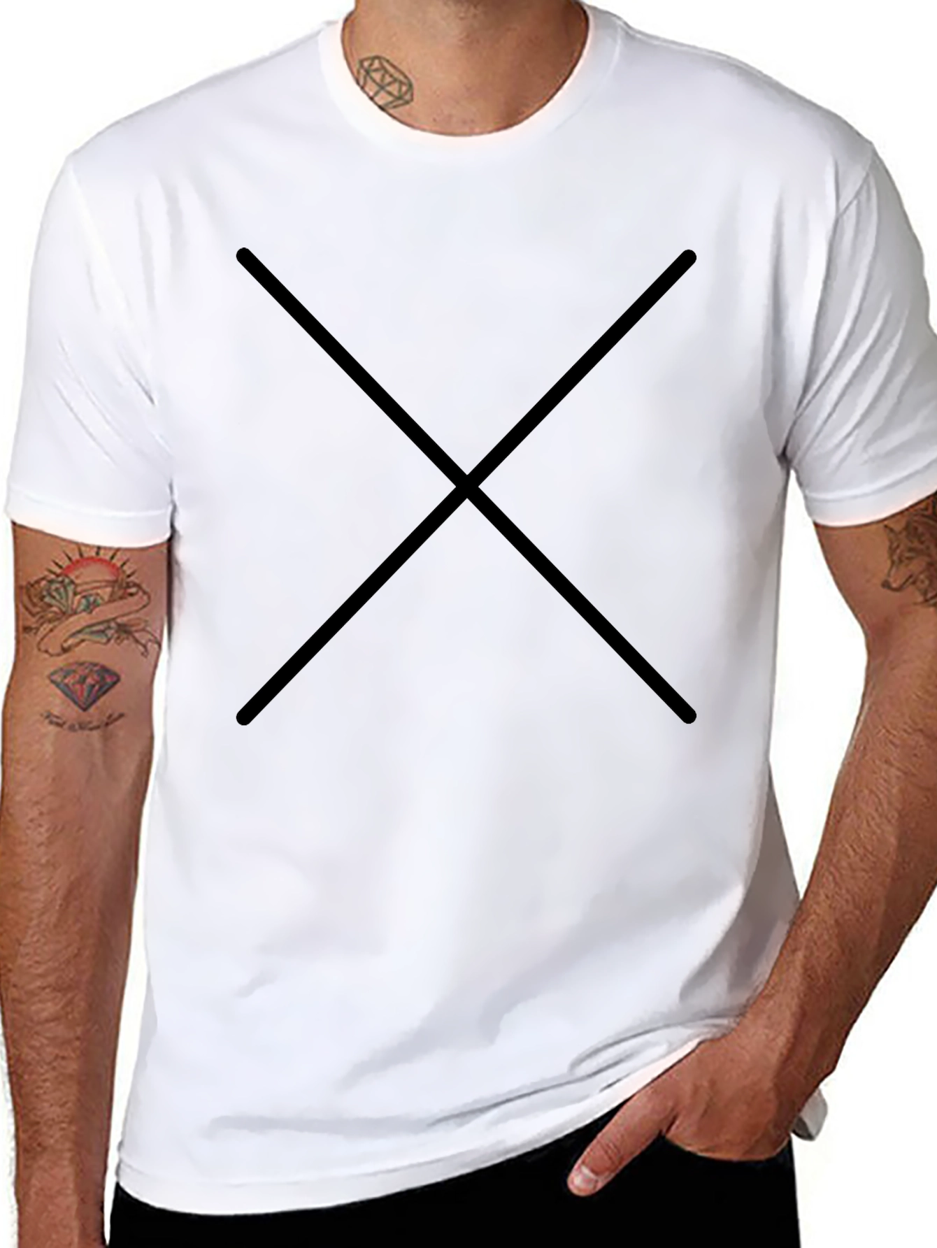 Mens Black Solid Crew Neck T-Shirt