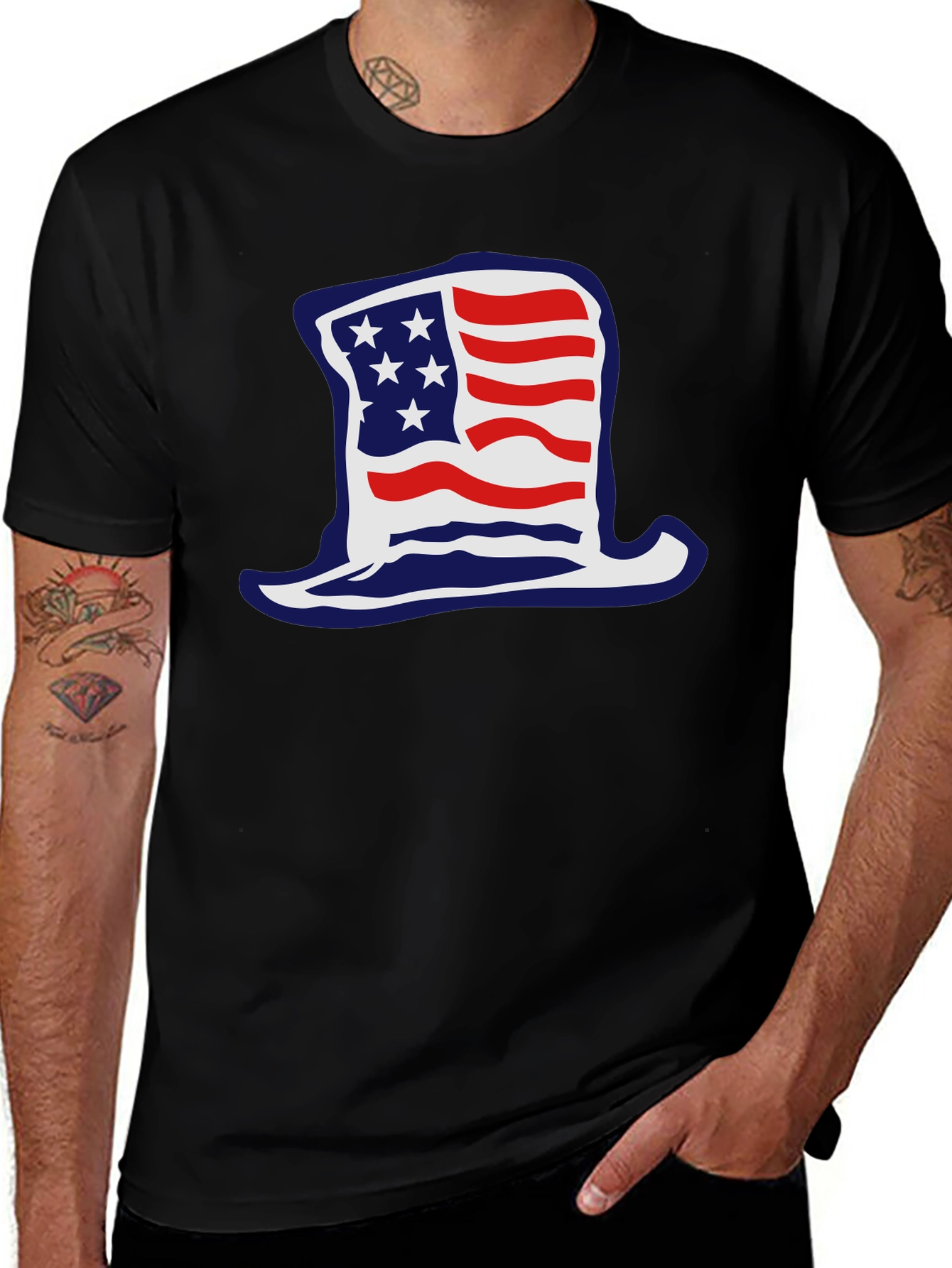 Patriotic Hat Graphic T-Shirt - USA Pride