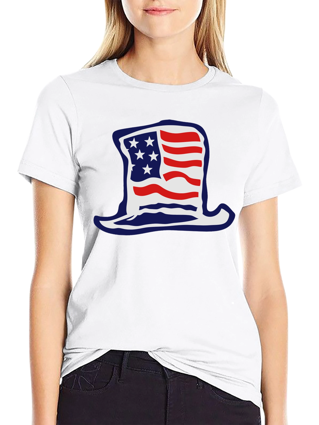 Patriotic Hat Graphic T-Shirt - USA Pride