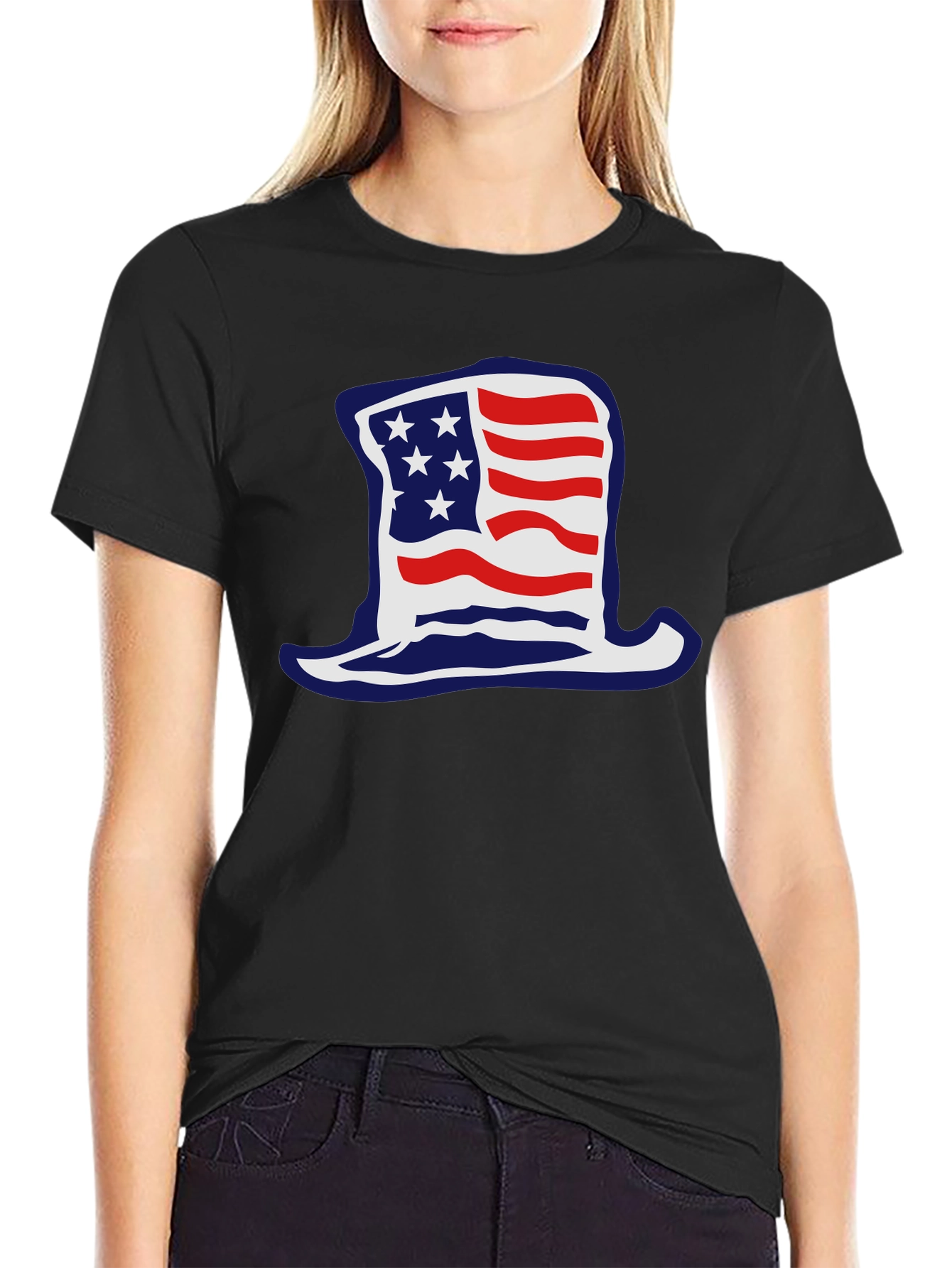 Patriotic Hat Graphic T-Shirt - USA Pride