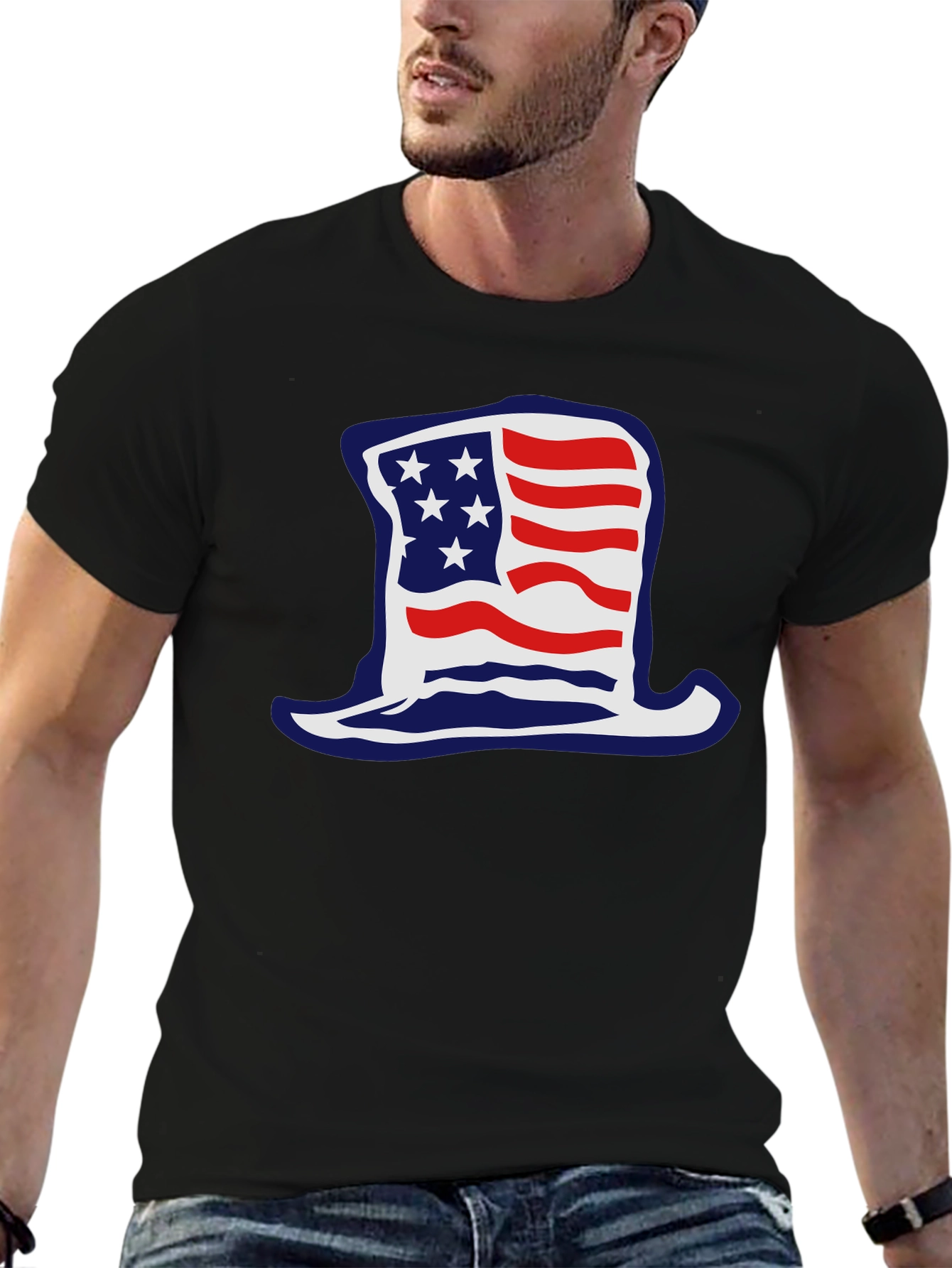 Patriotic Hat Graphic T-Shirt - USA Pride