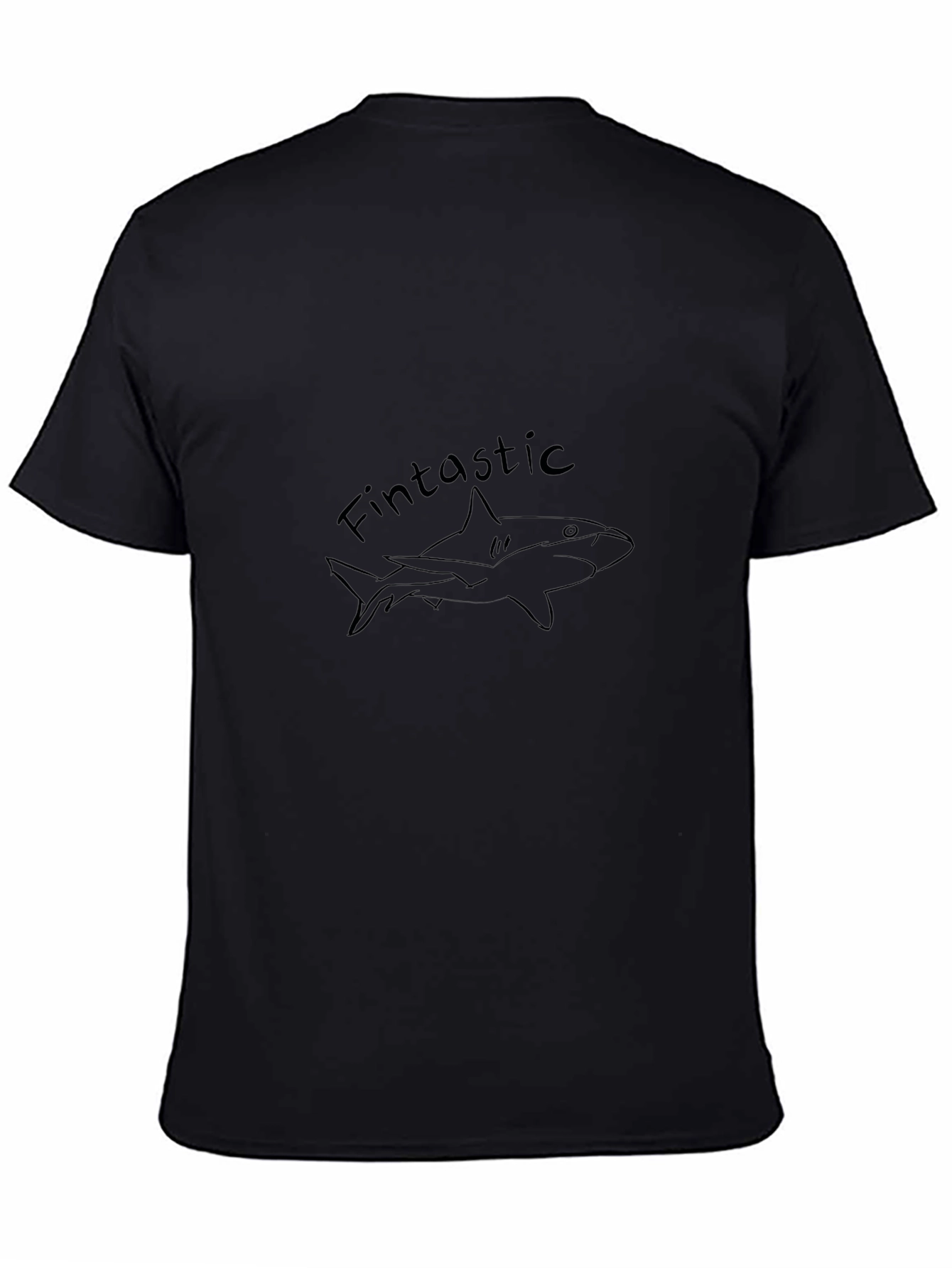 Fintastic Shark Graphic Black T-Shirt