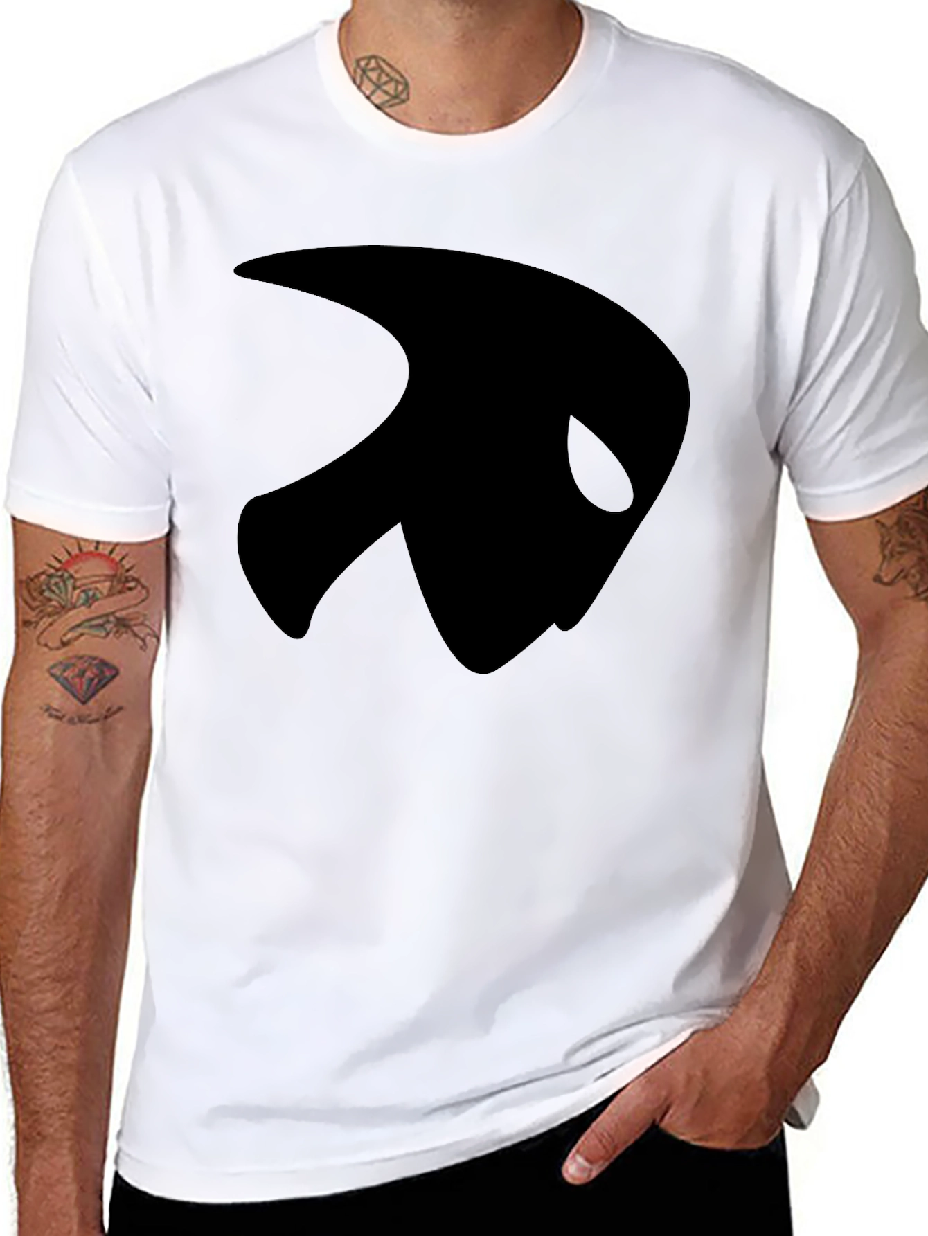 Black T-Shirt with Abstract Design