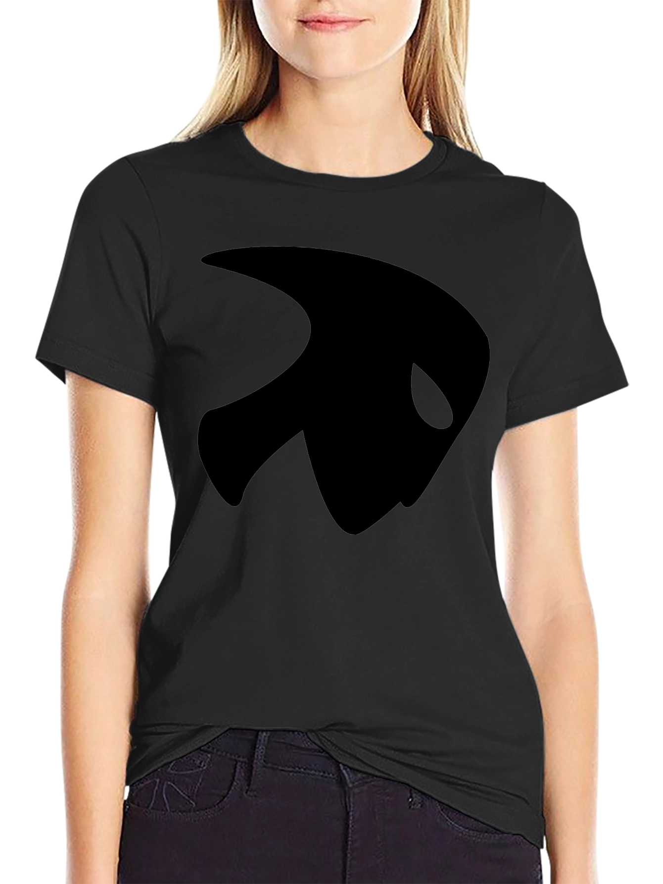 Black T-Shirt with Abstract Design