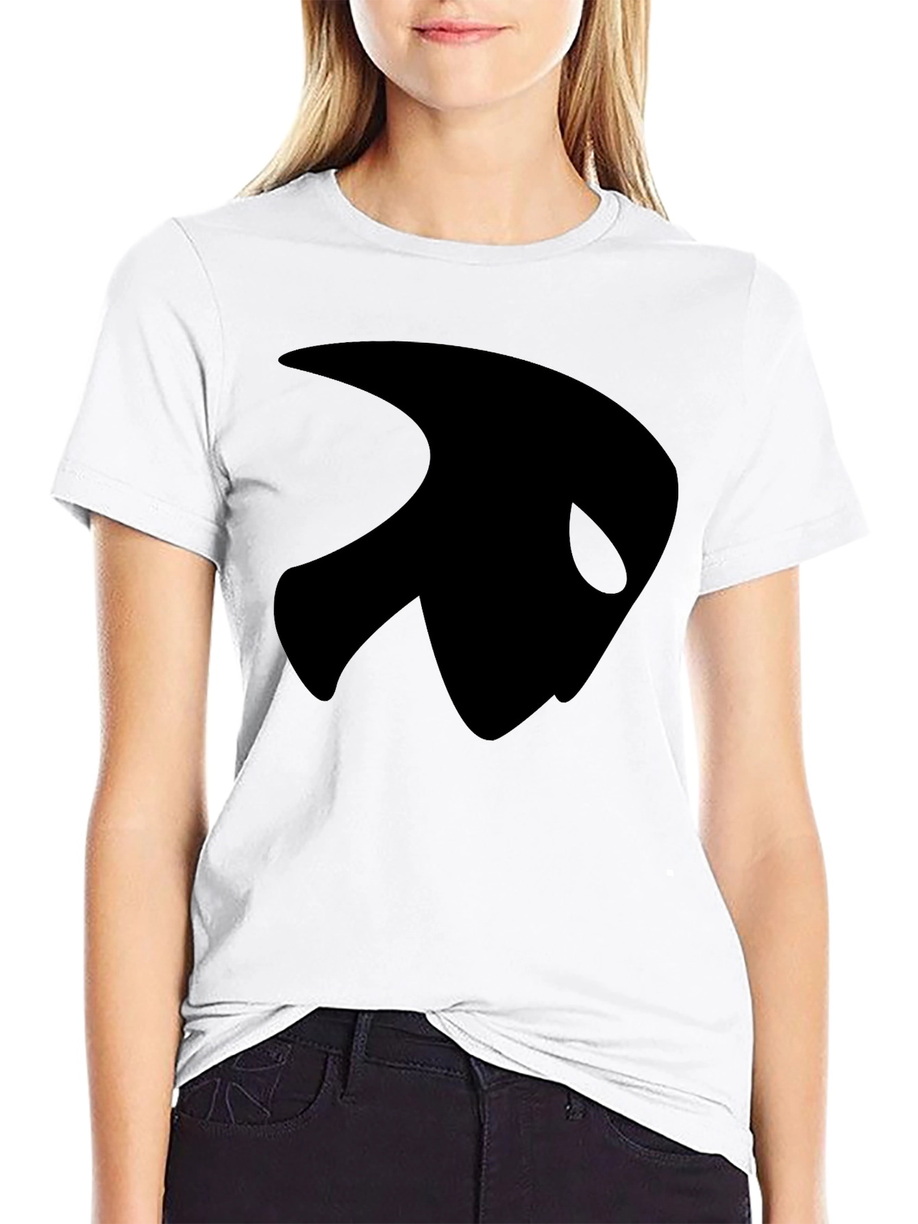 Black T-Shirt with Abstract Design