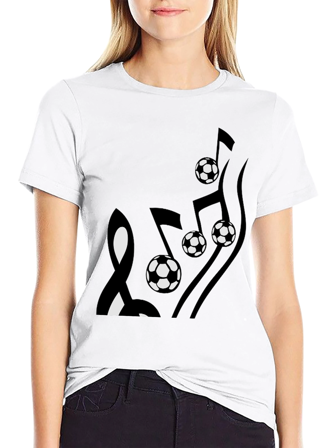 Soccer Music Note Graphic T-Shirt