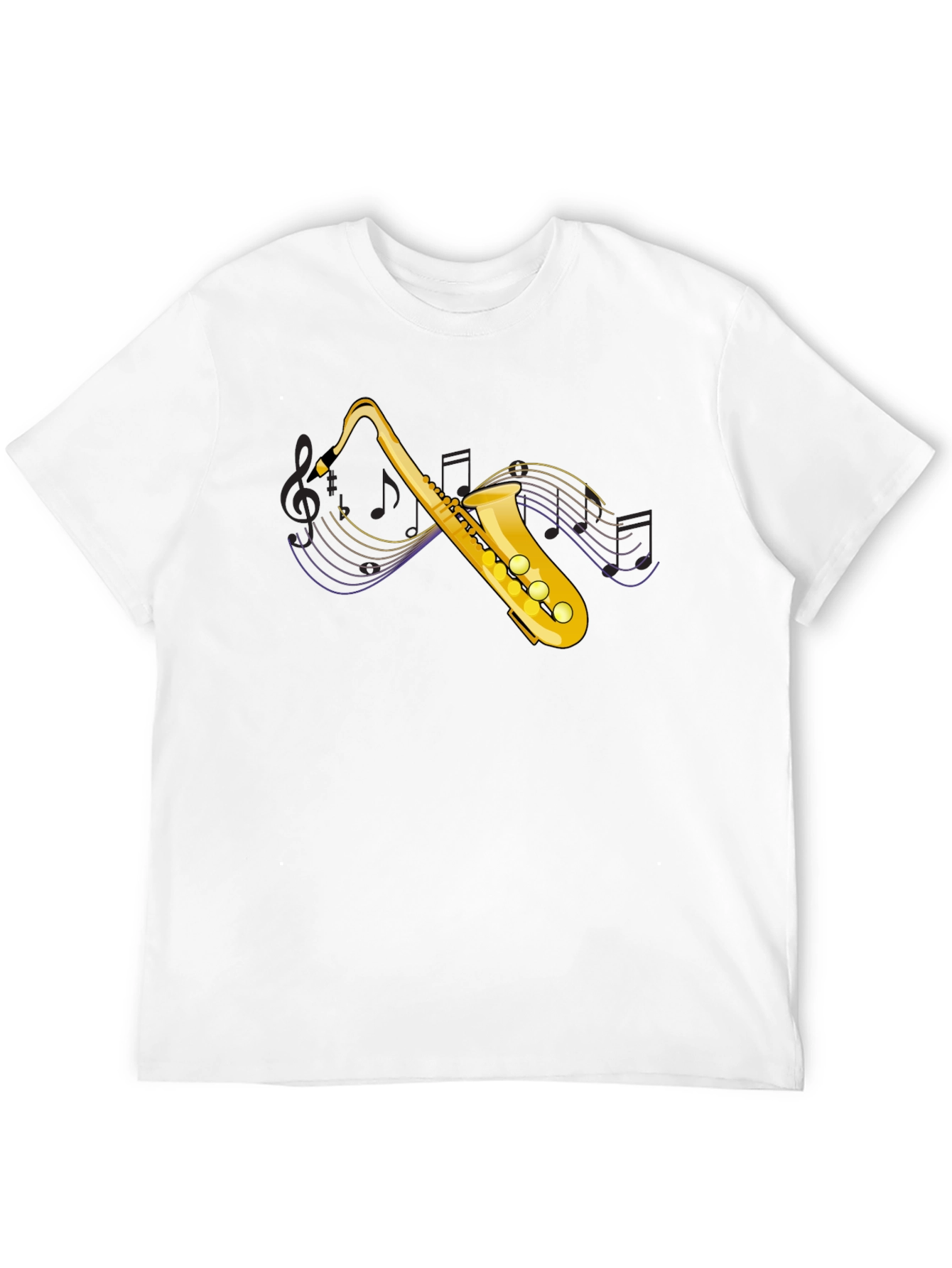 Saxophone Graphic Tee - Music Lovers Black T-Shirt
