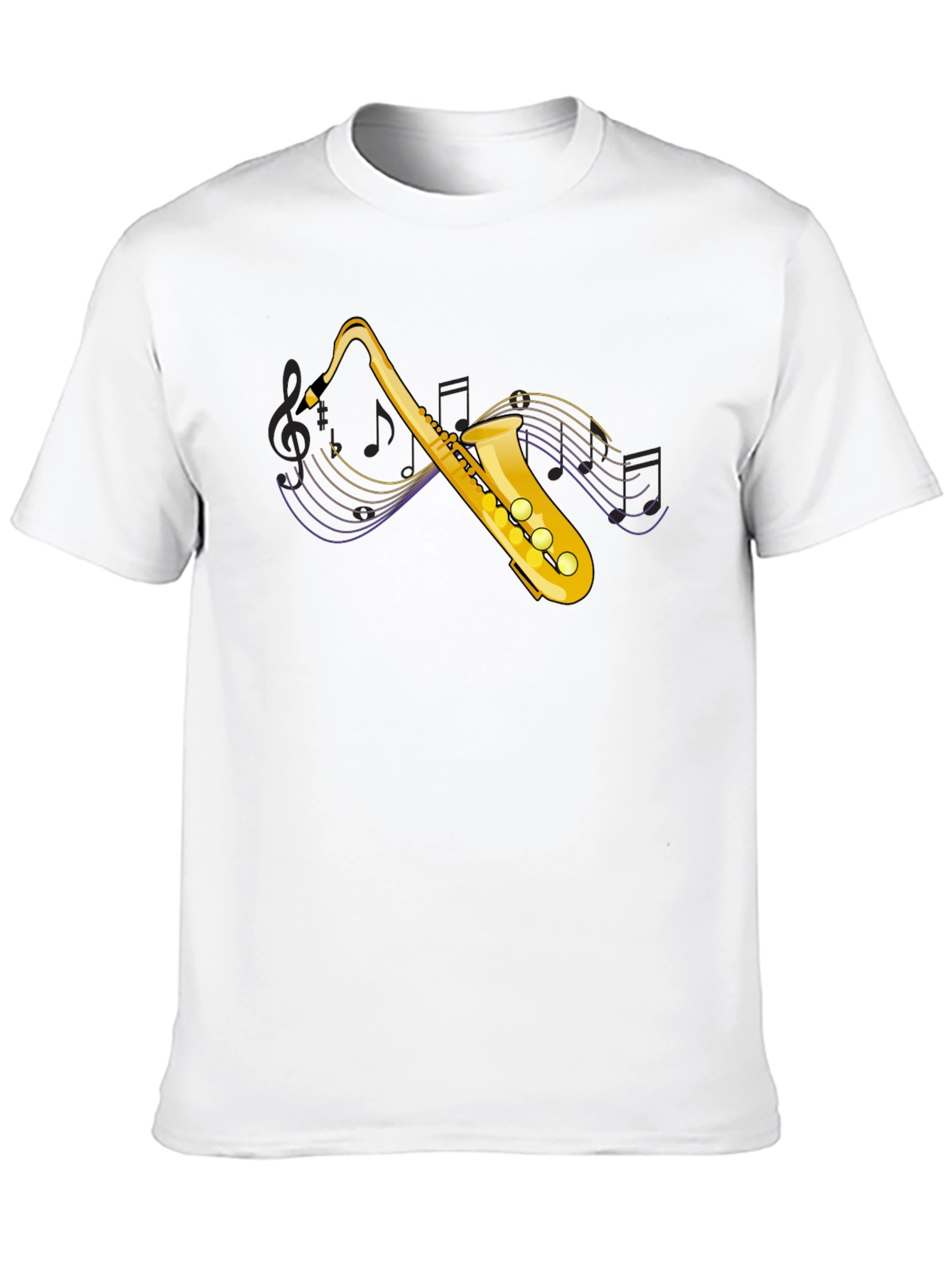 Saxophone Graphic Tee - Music Lovers Black T-Shirt