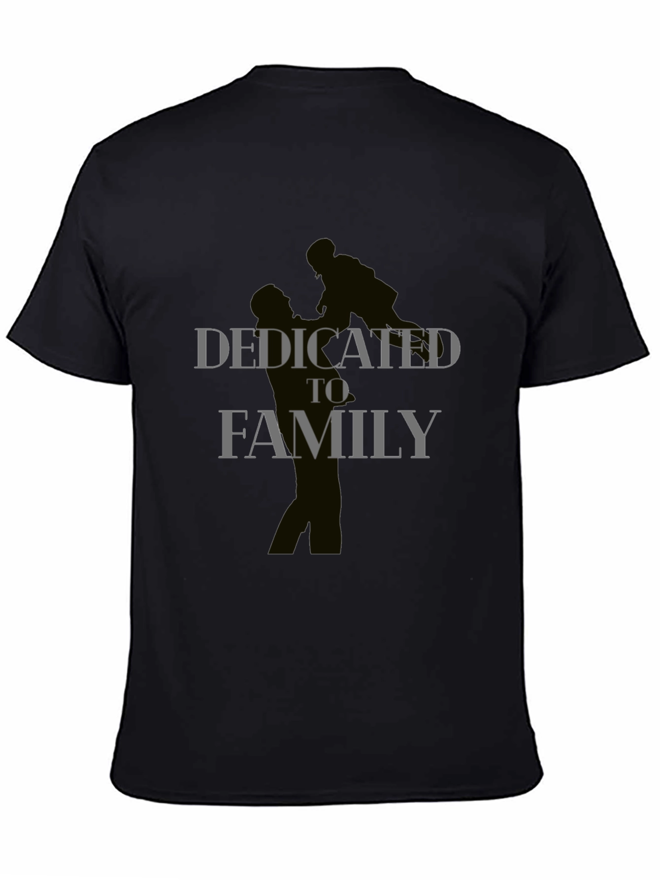 Dedicated To Family Graphic Print T-Shirt