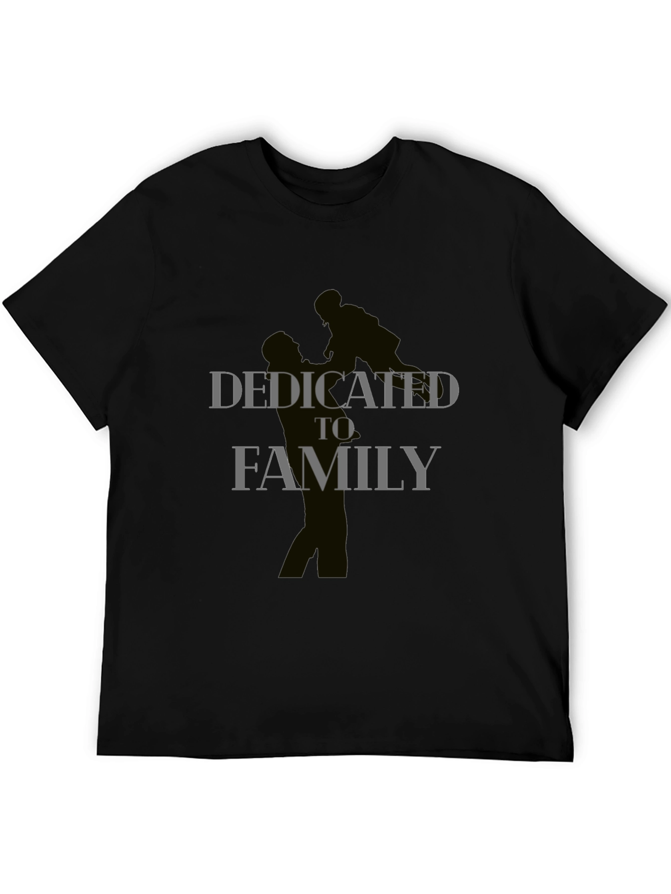 Dedicated To Family Graphic Print T-Shirt