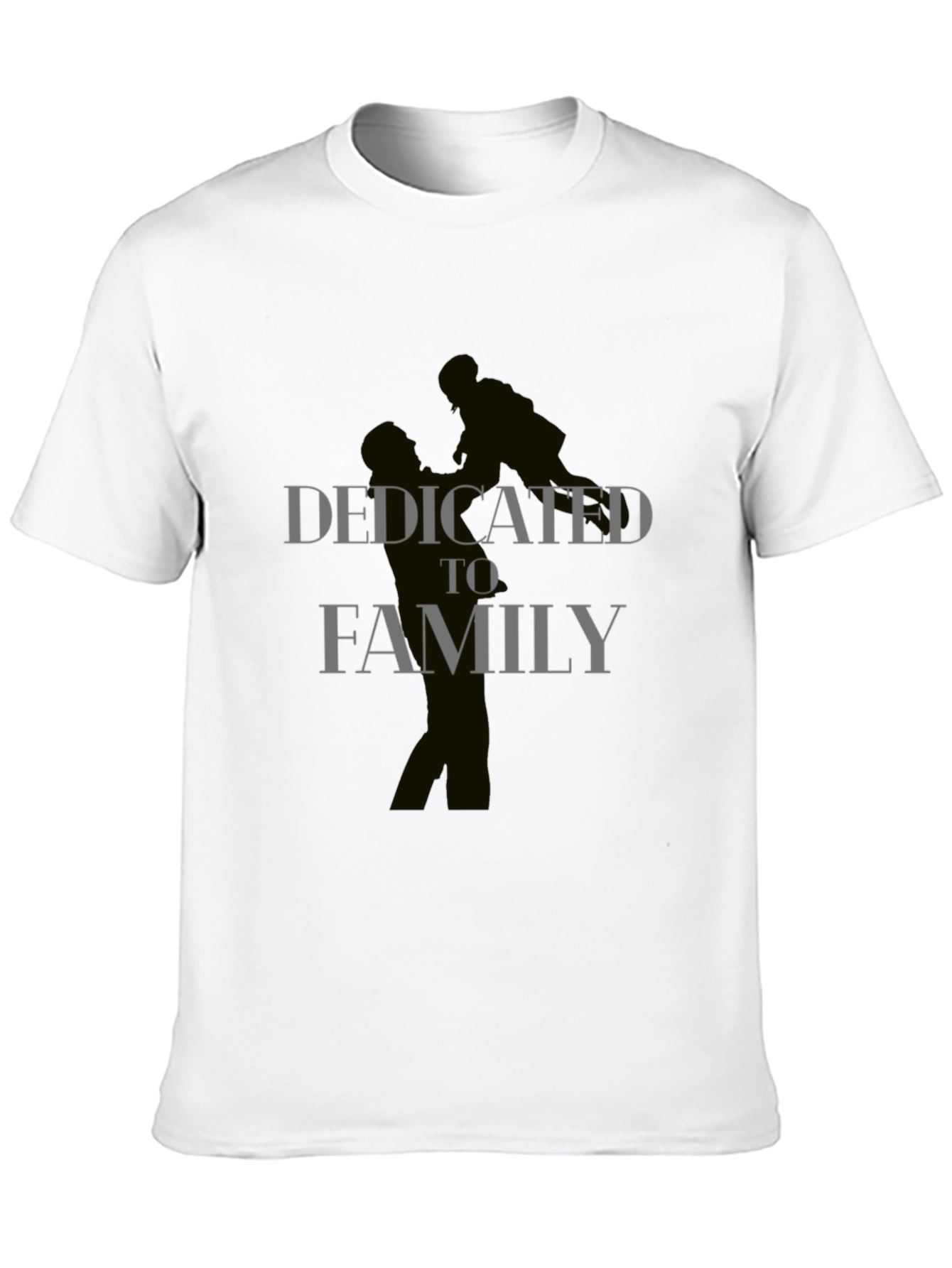 Dedicated To Family Graphic Print T-Shirt