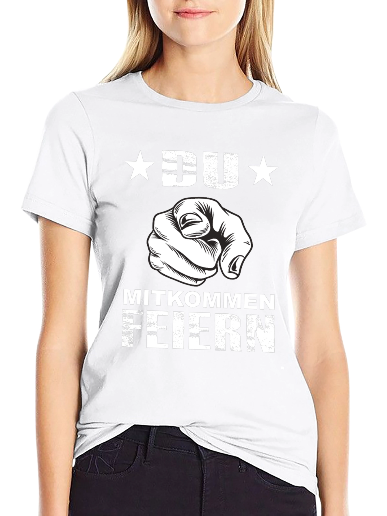 DU Mitkommen Feiern T-Shirt - Black Graphic Tee