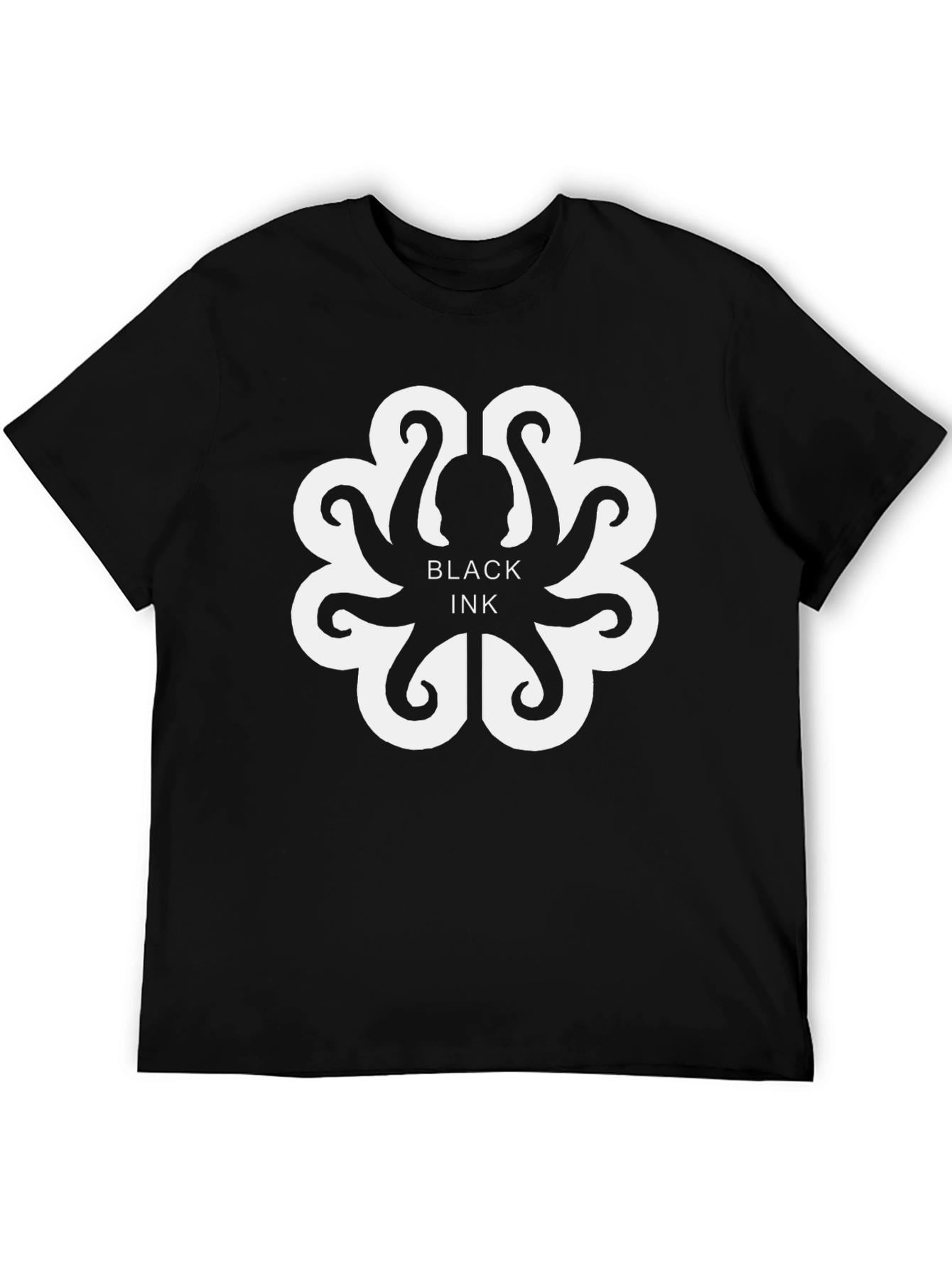 Black Ink Octopus Graphic T-Shirt