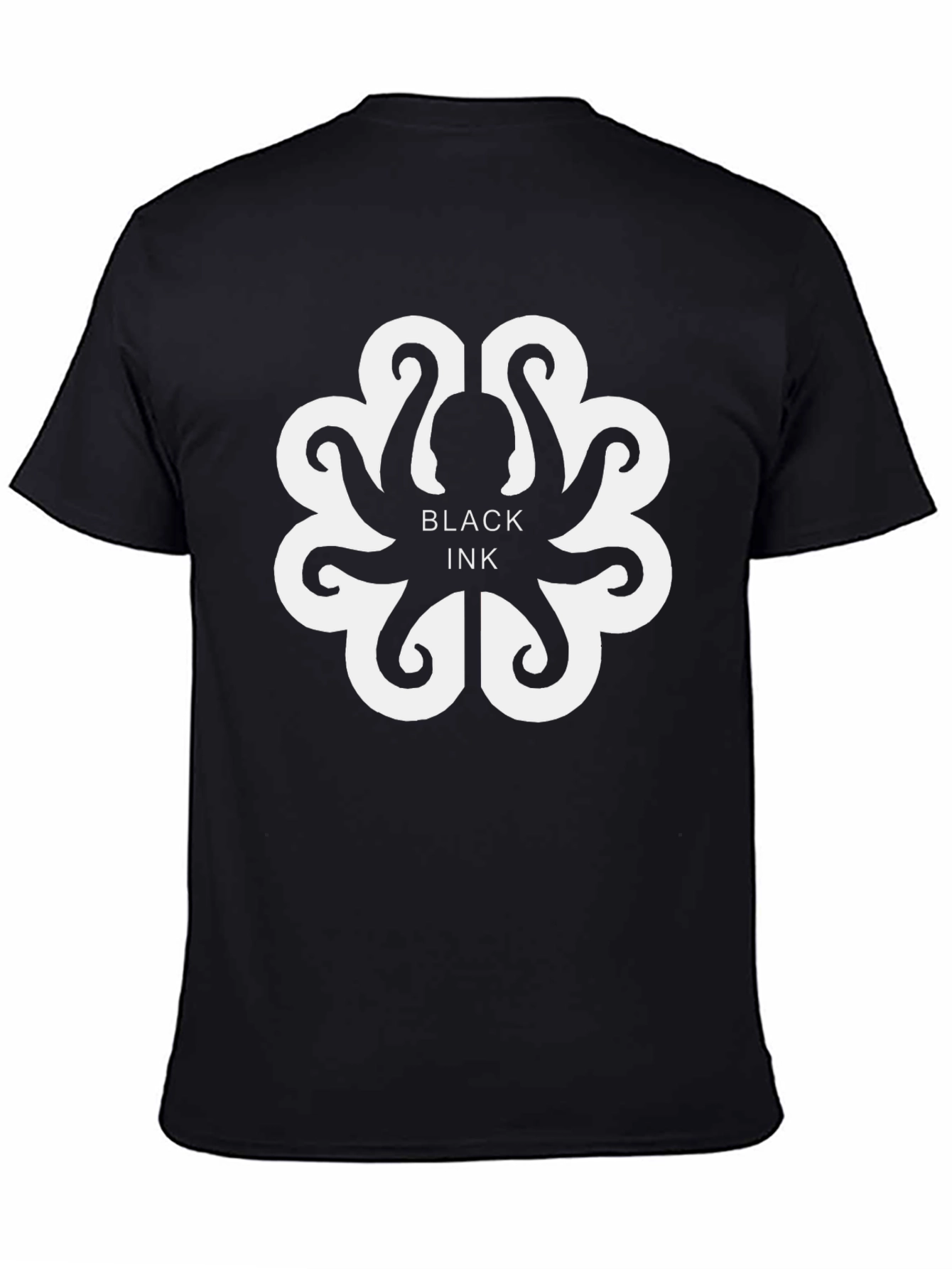 Black Ink Octopus Graphic T-Shirt
