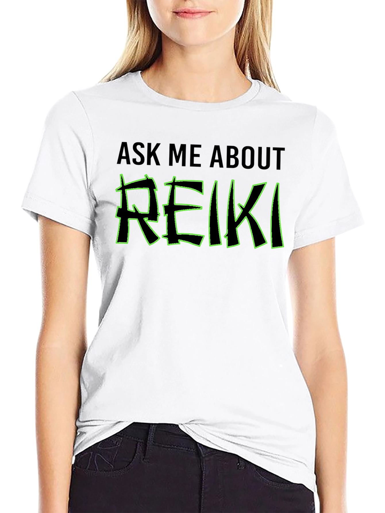 Ask Me About Reiki T-Shirt - Black Graphic Tee