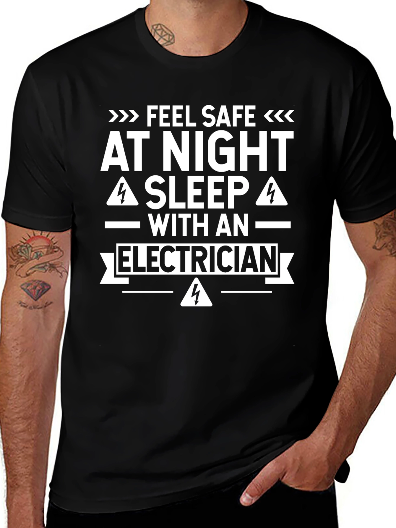Feel Safe At Night Electrician T-Shirt