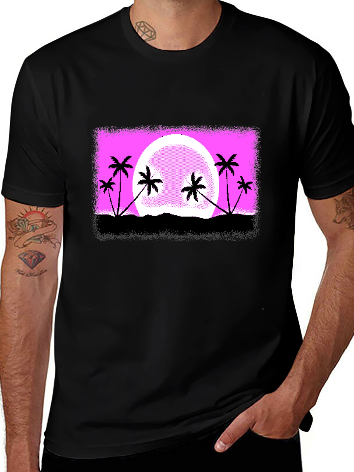 Retro Palm Tree Sunset T-Shirt
