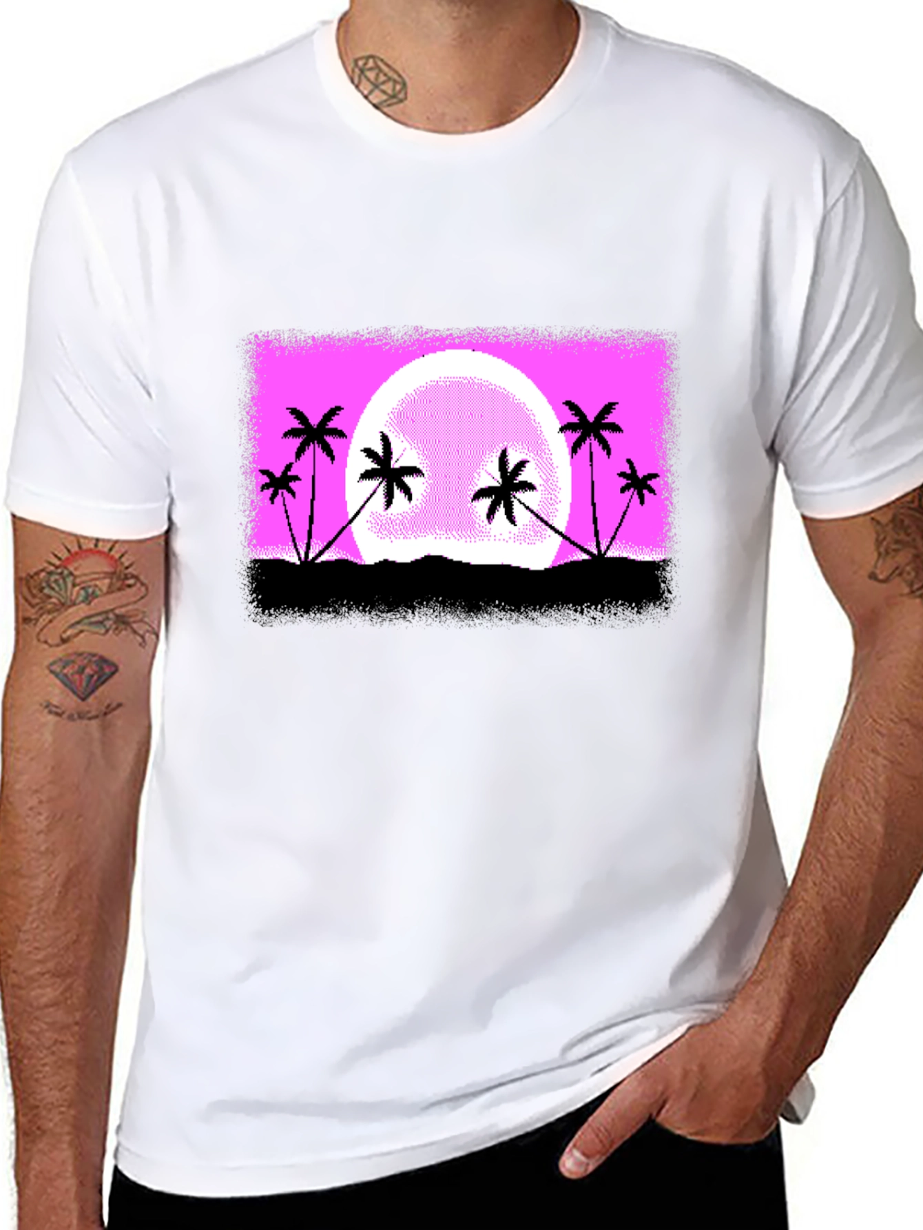 Retro Palm Tree Sunset T-Shirt